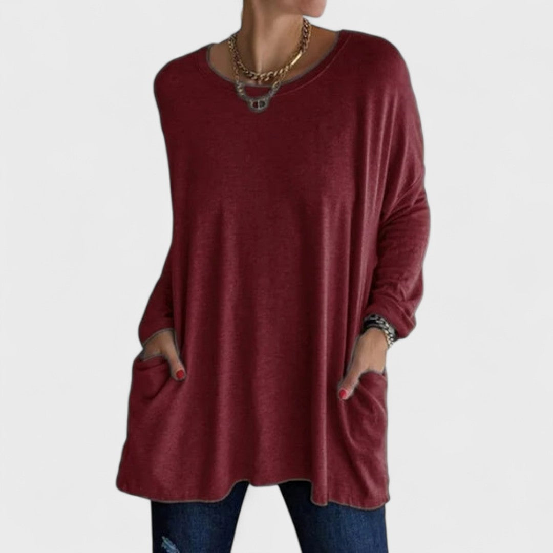 Mujer Blusa Casual de Tela Suave con Mangas Largas y Ajuste Relajado 7