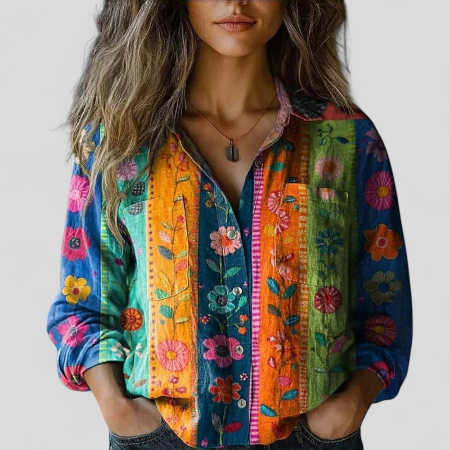 Mujer Blusa Tejido Suave Diseño Moderno Degradado Manga Larga Casual 0