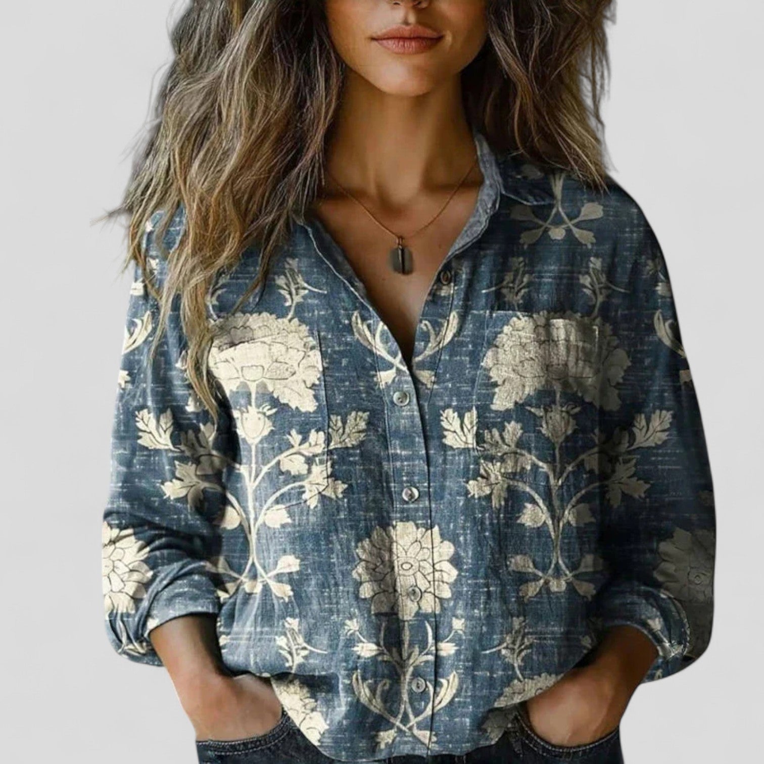 Mujer Blusa Tejido Suave Diseño Moderno Degradado Manga Larga Casual 2