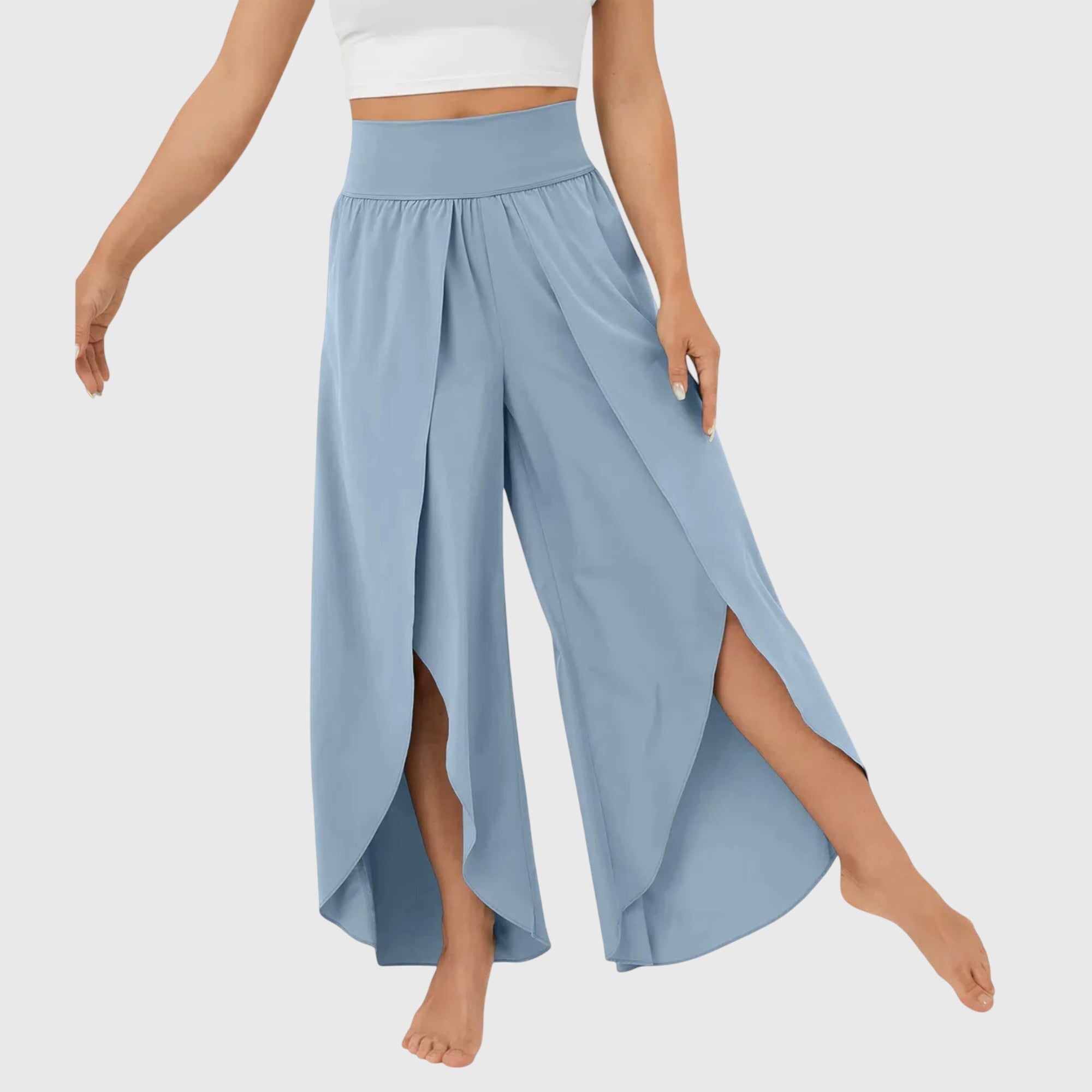 Mujer Pantalones Acampanados Tejido Ligero con Shorts Integrados Verano 0