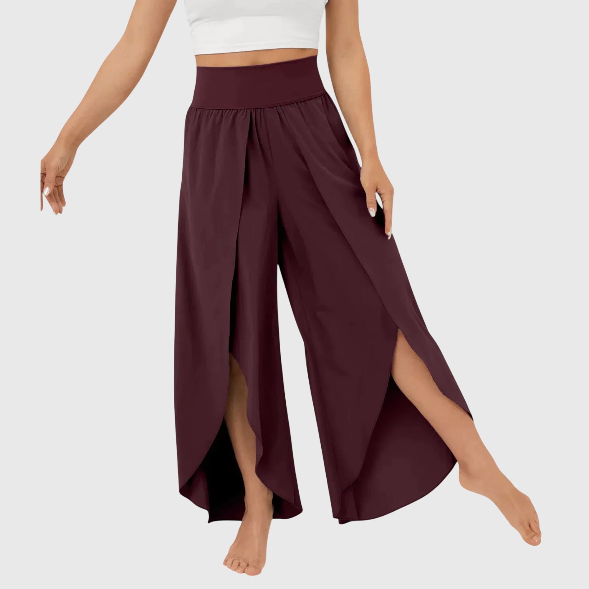 Mujer Pantalones Acampanados Tejido Ligero con Shorts Integrados Verano 11