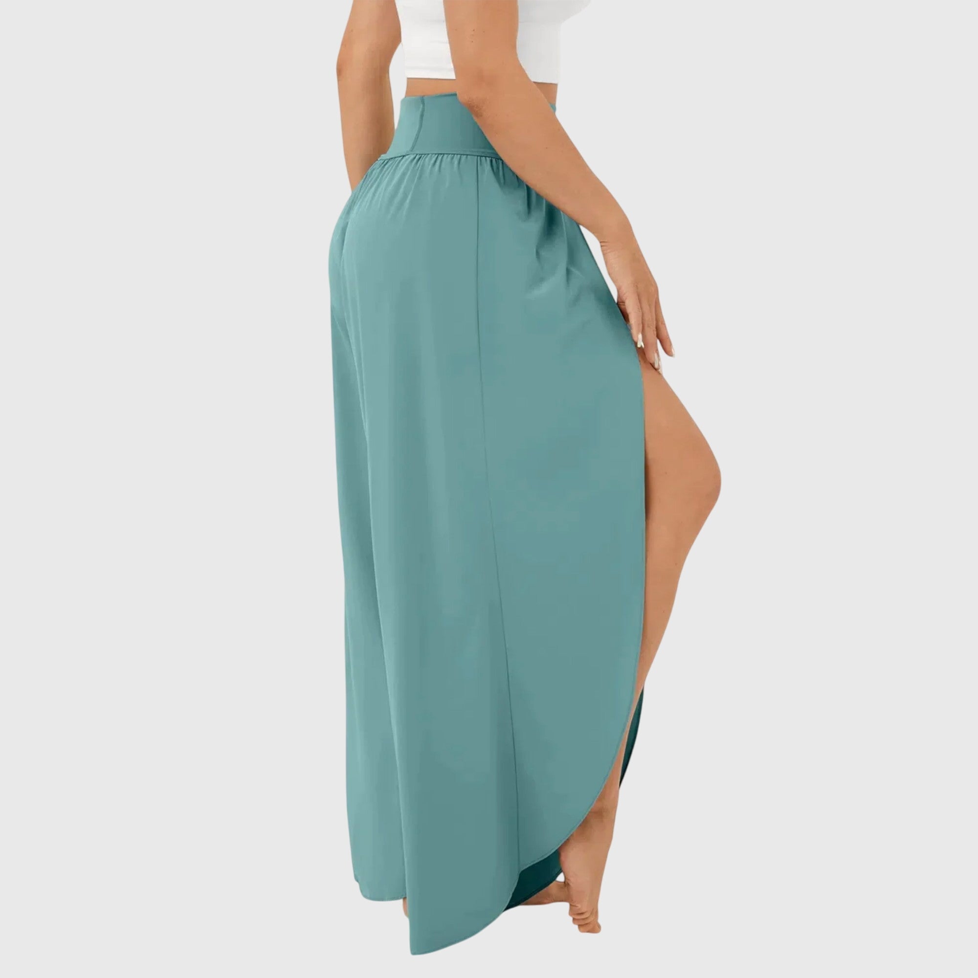 Mujer Pantalones Acampanados Tejido Ligero con Shorts Integrados Verano 3