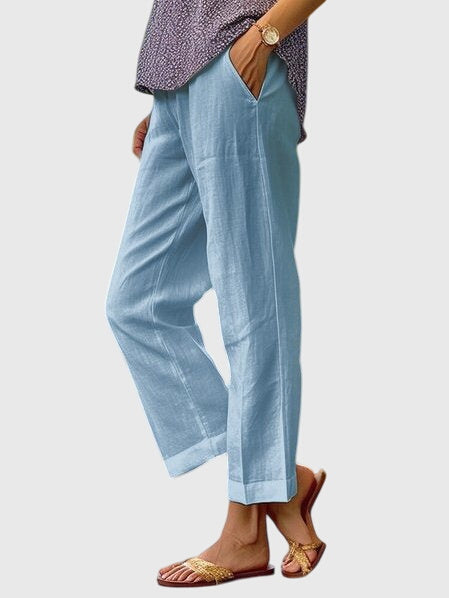 Mujer Pantalones Entallados Corte Recto con Bolsillo Frontal 4