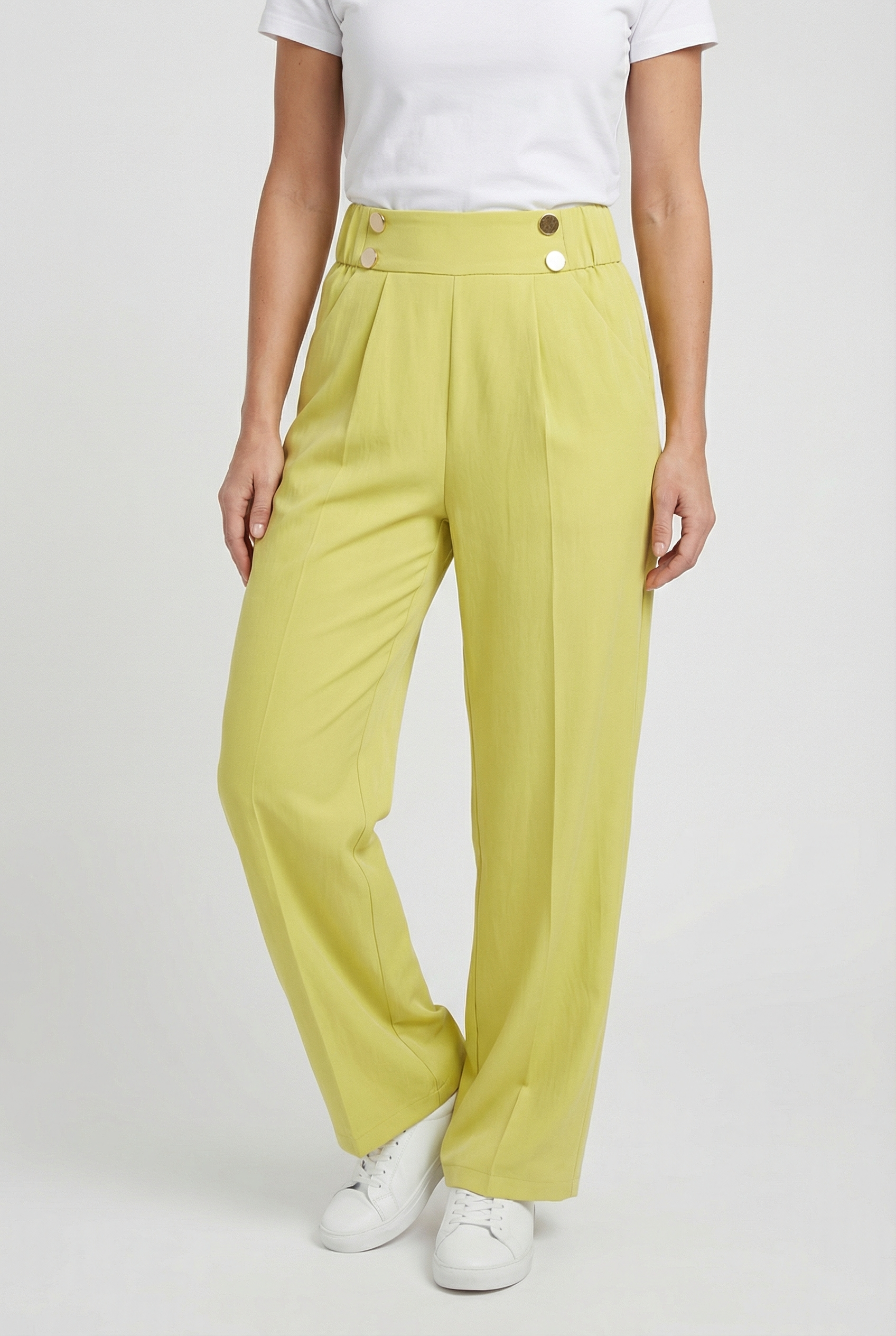 Mujer Pantalones de Pierna Ancha Algodón Poliéster Diseño Recto 7