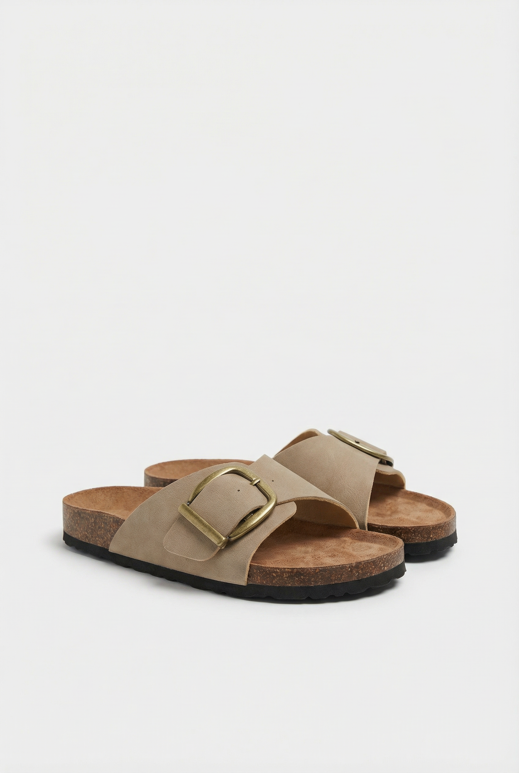Mujer Pantuflas Corcho Diseño Punta Abierta Correa Ajustable 4