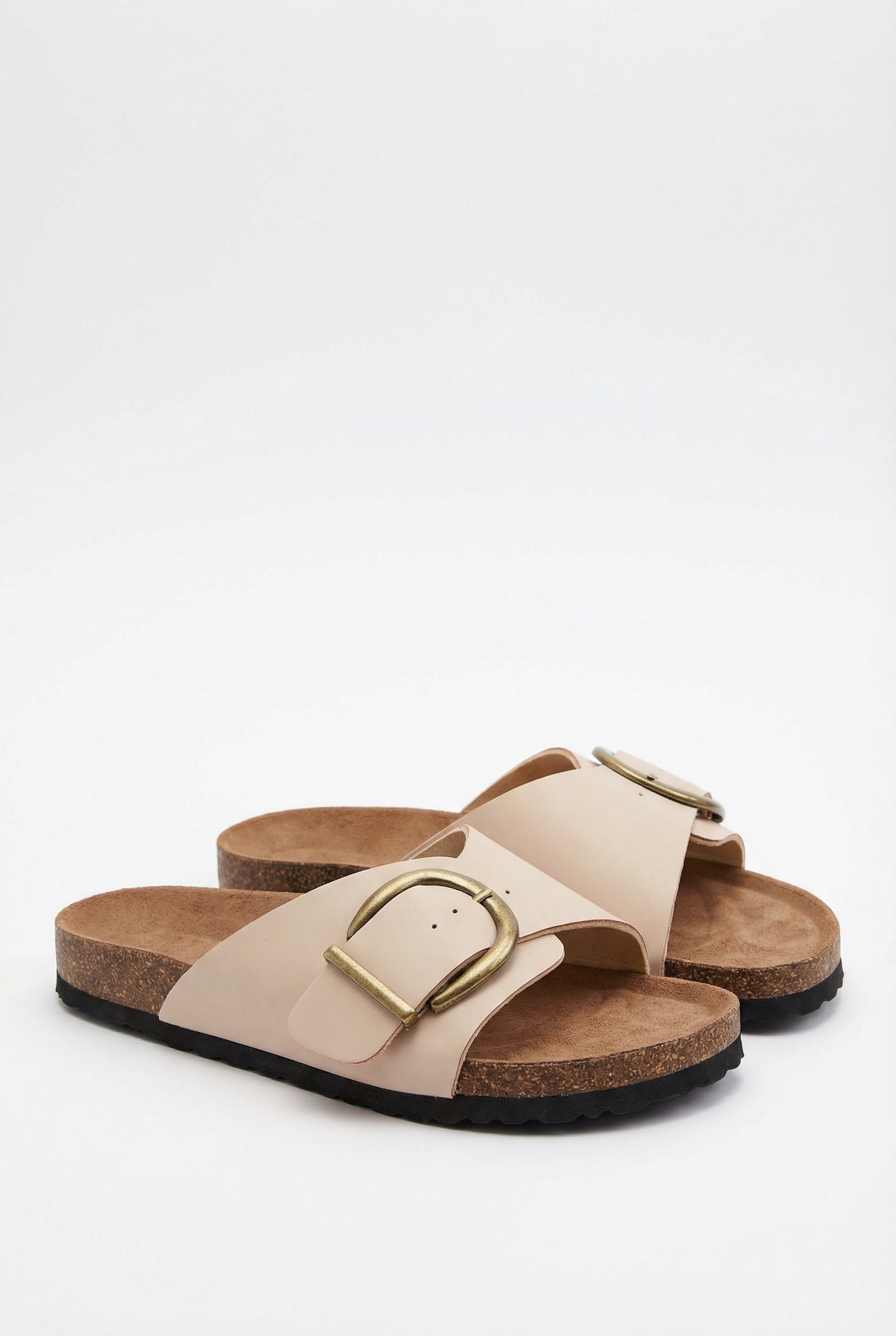 Mujer Pantuflas Corcho Diseño Punta Abierta Correa Ajustable 6