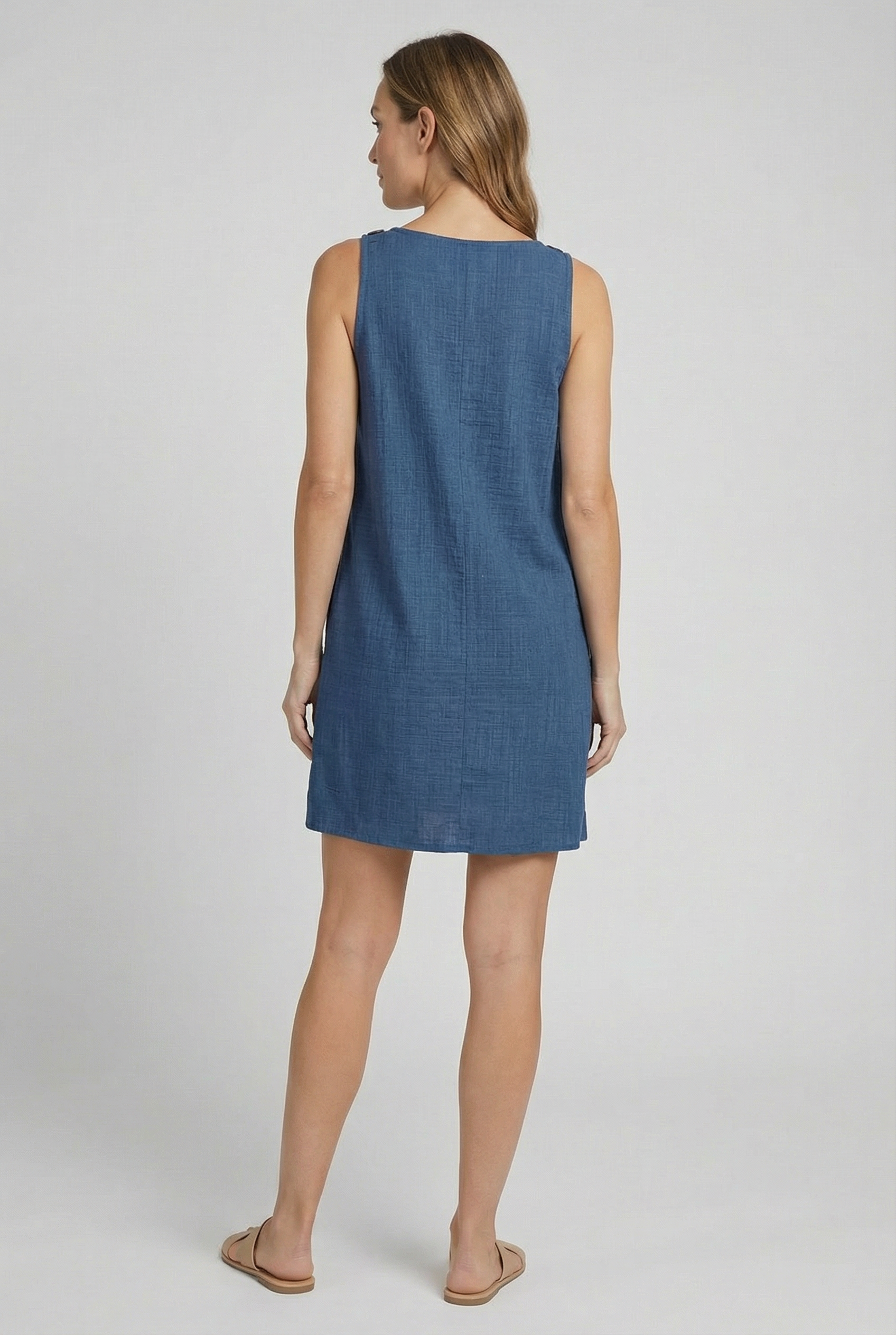 Mujer Vestido Casual Mezclilla Sin Mangas Ajuste Cómodo 2
