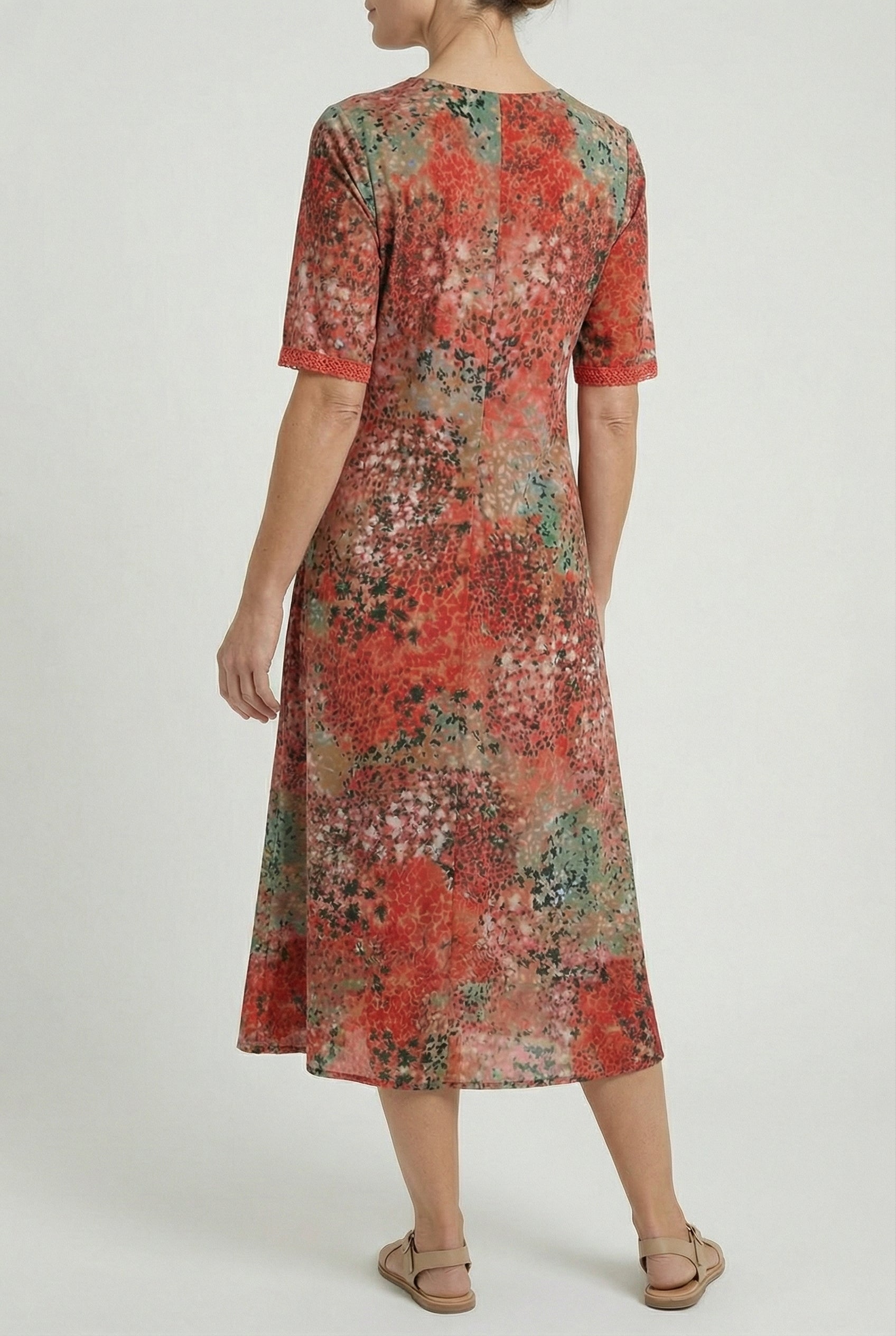 Mujer Vestido Casual Poliéster Estampado Abstracto con Bolsillos 2