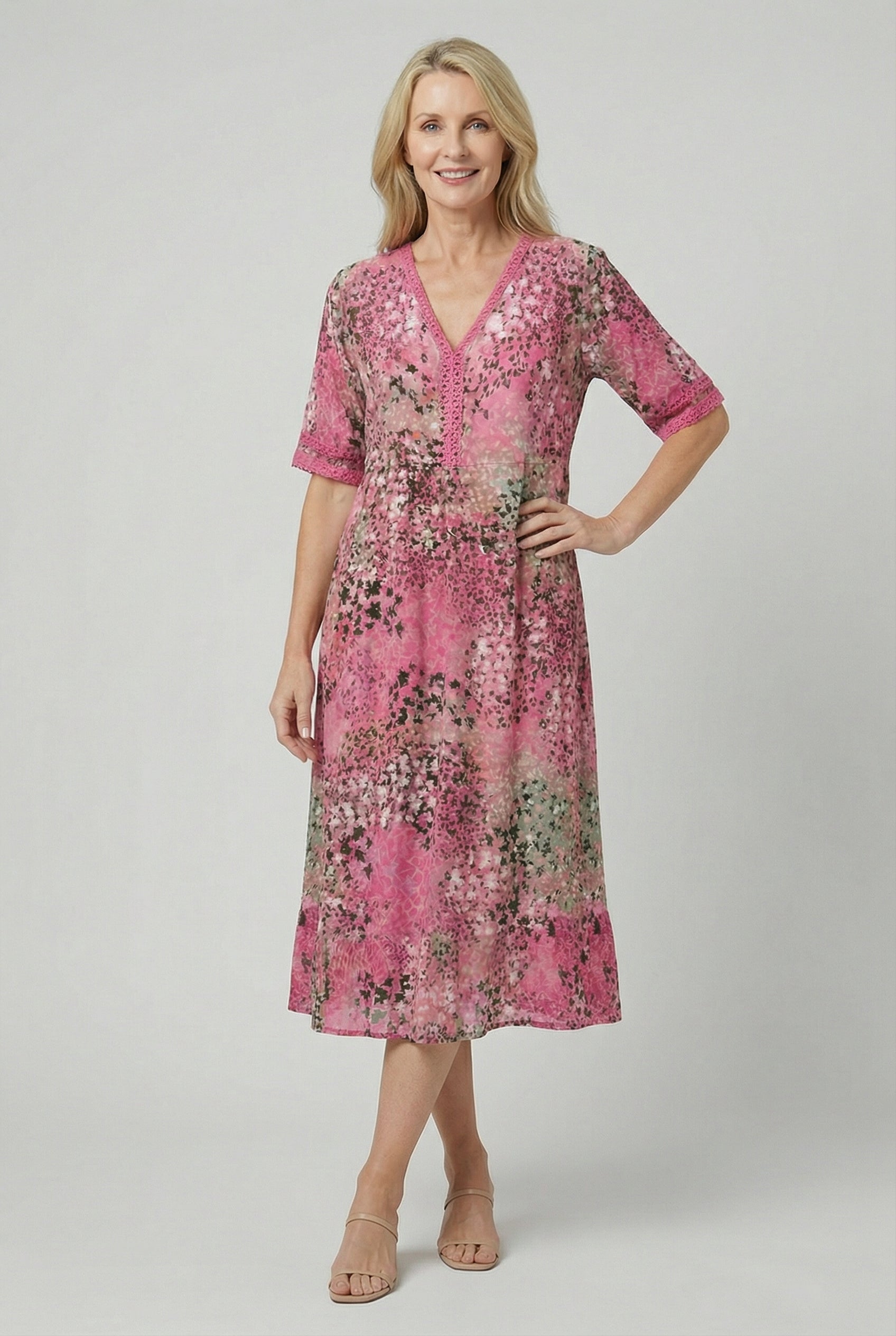 Mujer Vestido Casual Poliéster Estampado Abstracto con Bolsillos 6