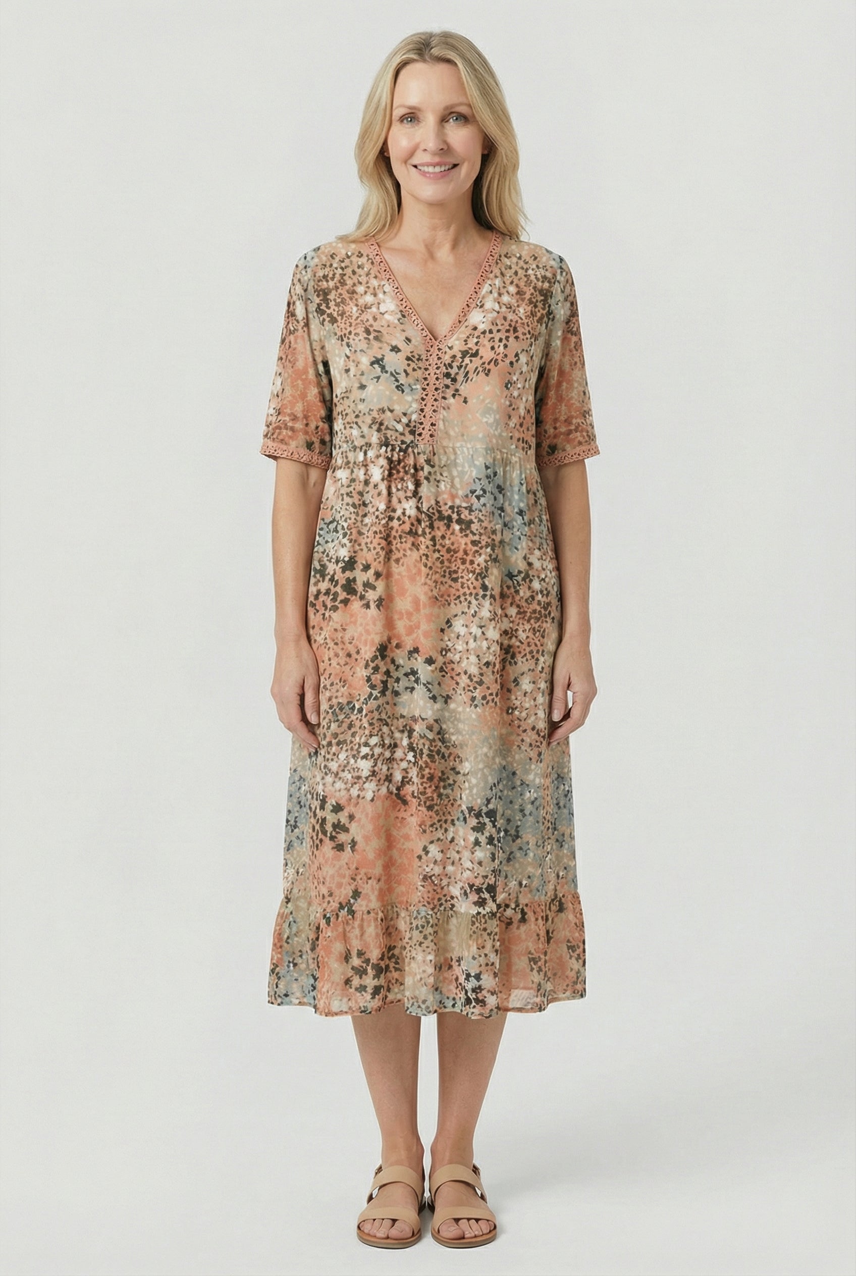 Mujer Vestido Casual Poliéster Estampado Abstracto con Bolsillos 9