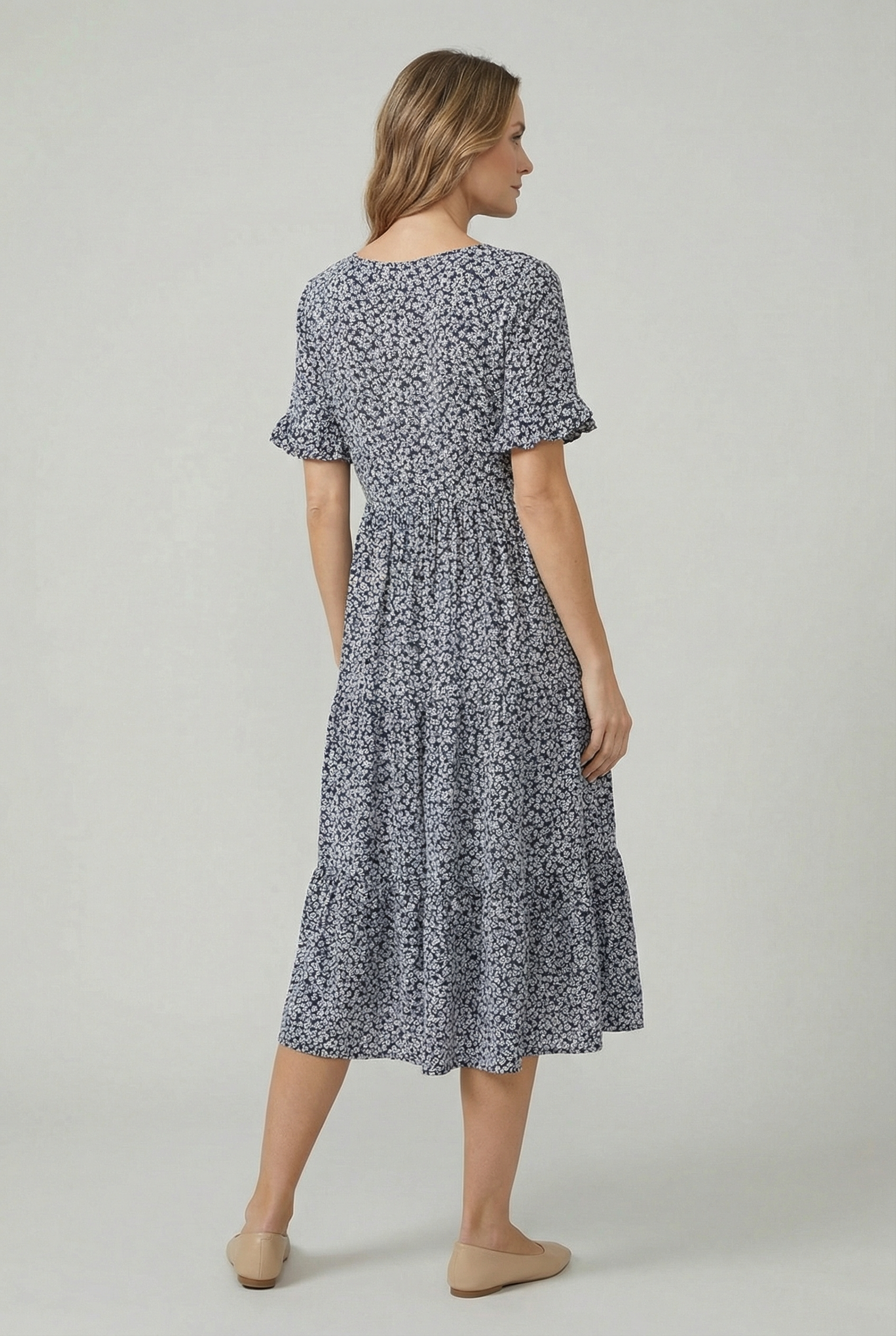Mujer Vestido Casual Tela Suave Cuello en V Manga Corta 2