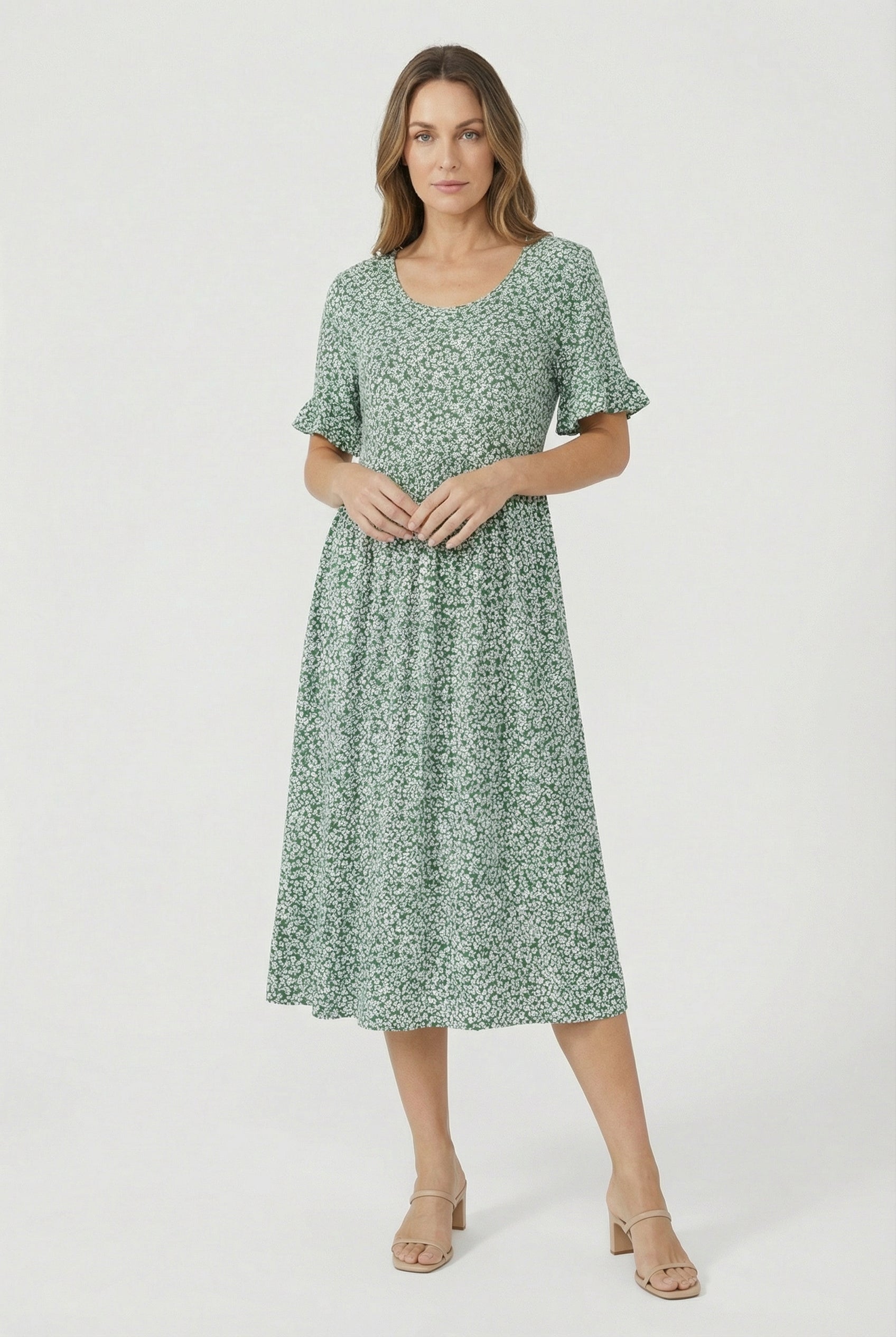 Mujer Vestido Casual Tela Suave Cuello en V Manga Corta 6