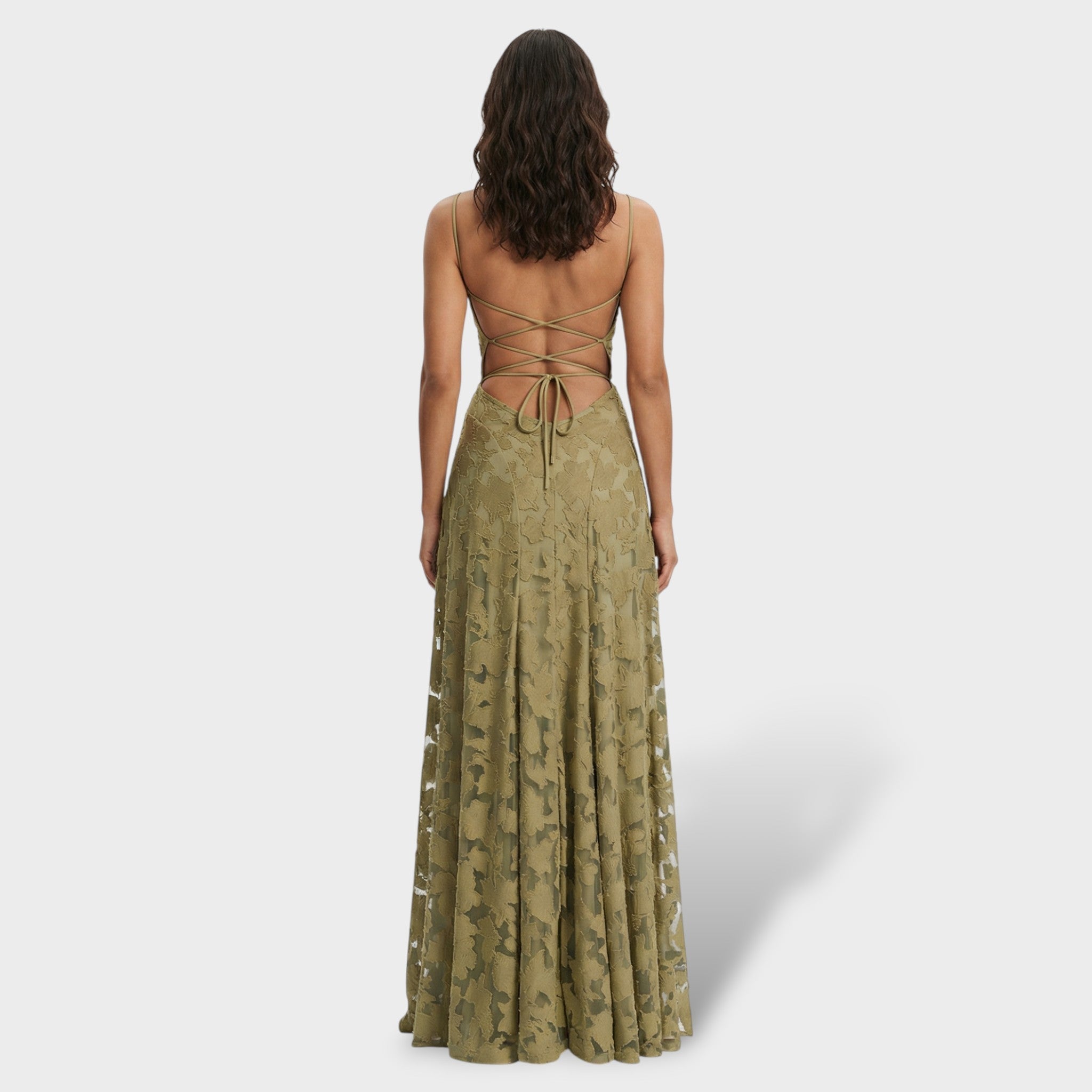 Mujer Vestido De Fiesta Largo Floral Con Espalda Abierta Y Lazada Elegante 1