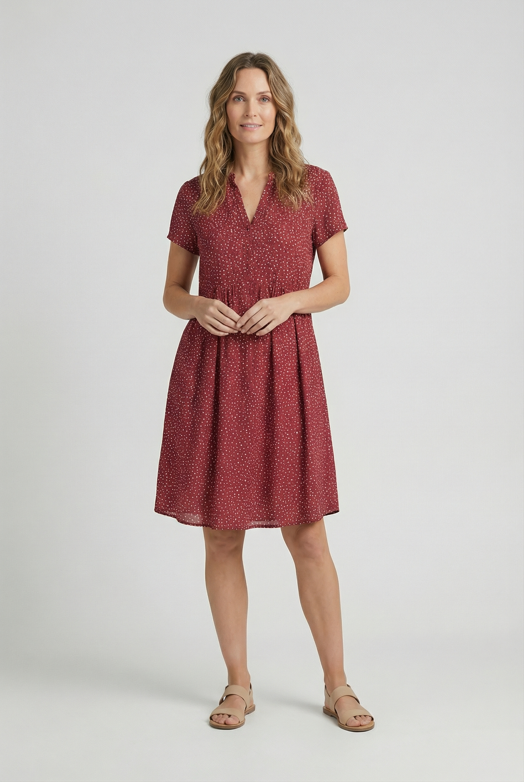 Mujer Vestido De Verano Tejido Aireado Manga Corta Corte Holgado 5