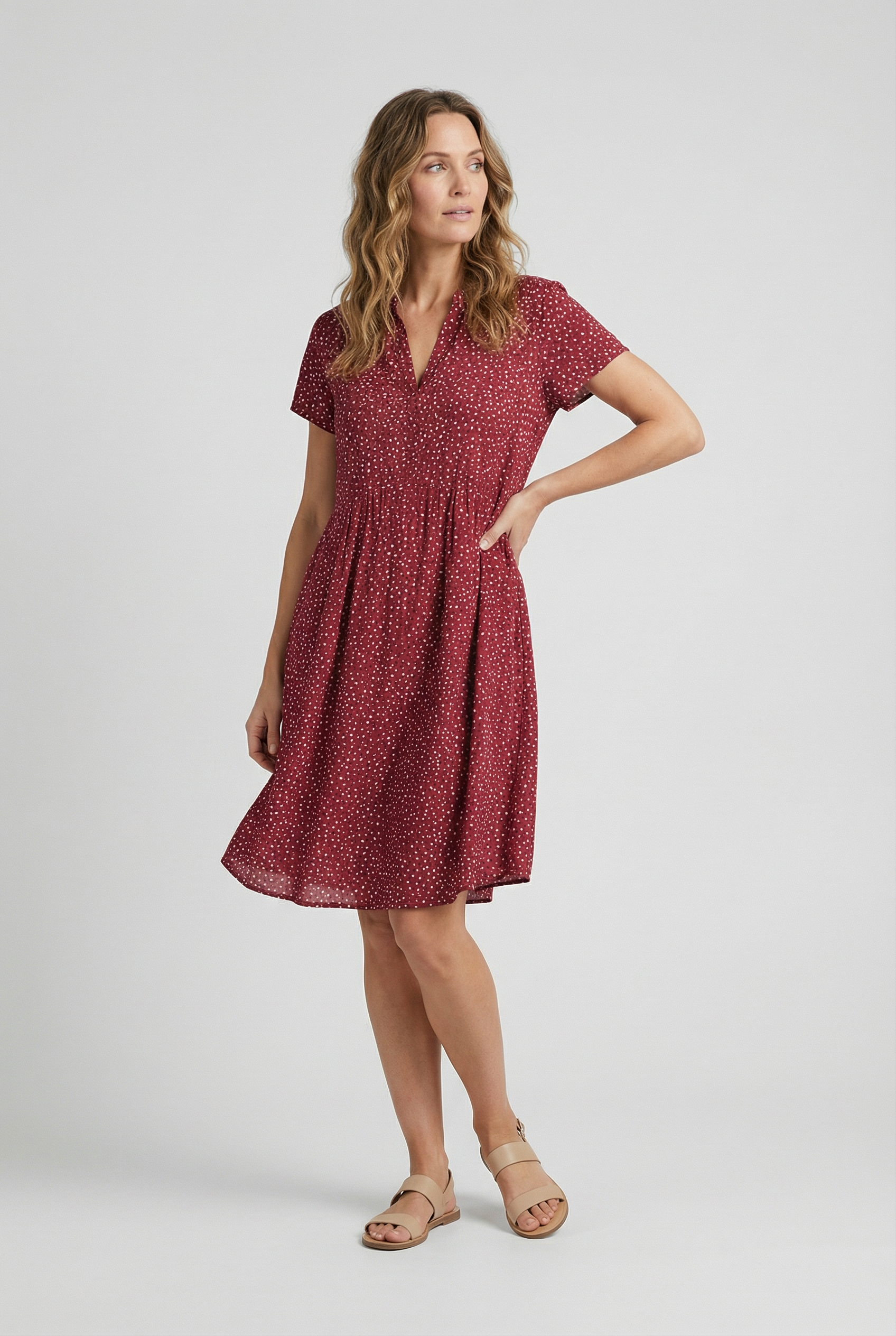Mujer Vestido De Verano Tejido Aireado Manga Corta Corte Holgado 6