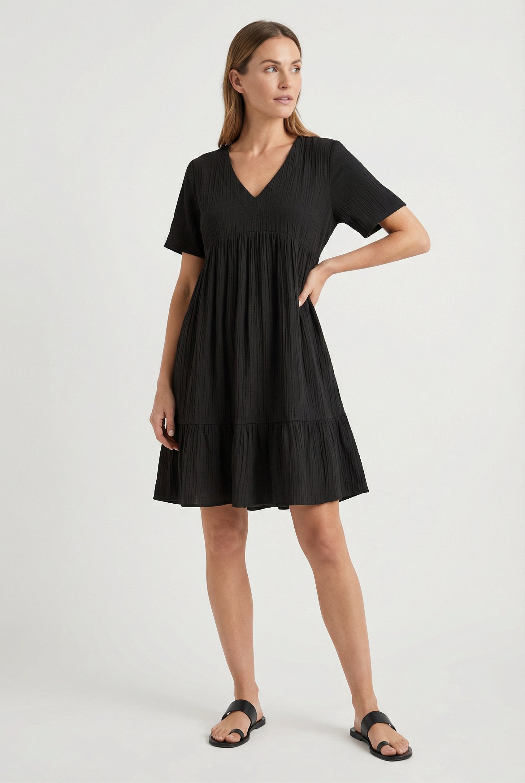 Mujer Vestido Elegante Poliéster Diseño en Capas Ajuste Favorecedor 4