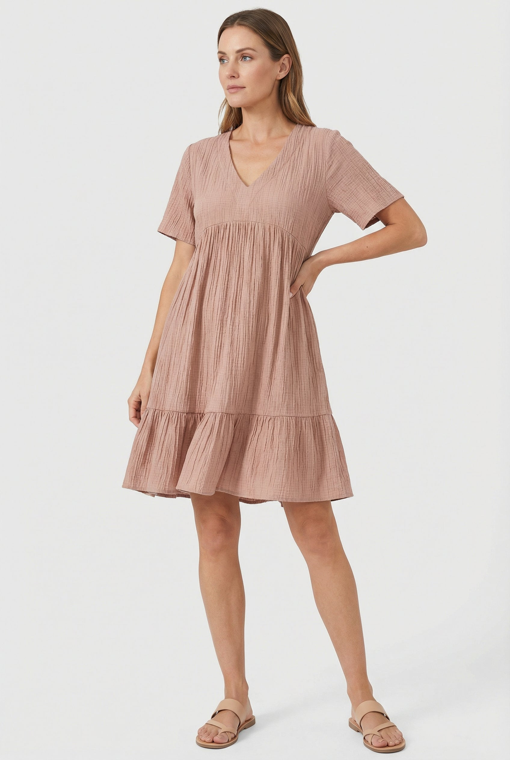 Mujer Vestido Elegante Poliéster Diseño en Capas Ajuste Favorecedor 8