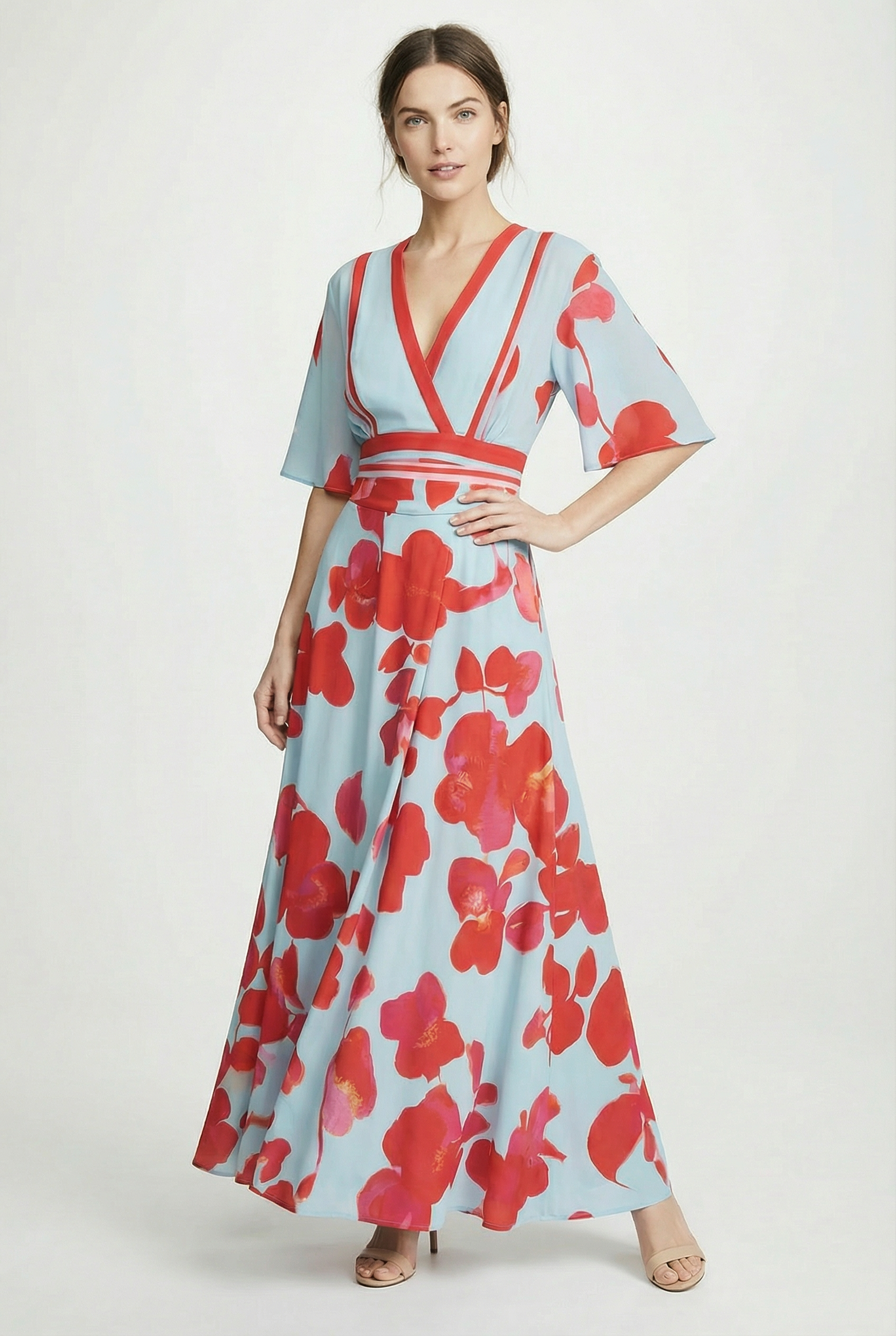 Mujer Vestido Elegante Tela Alta Calidad Mangas Sofisticadas 0