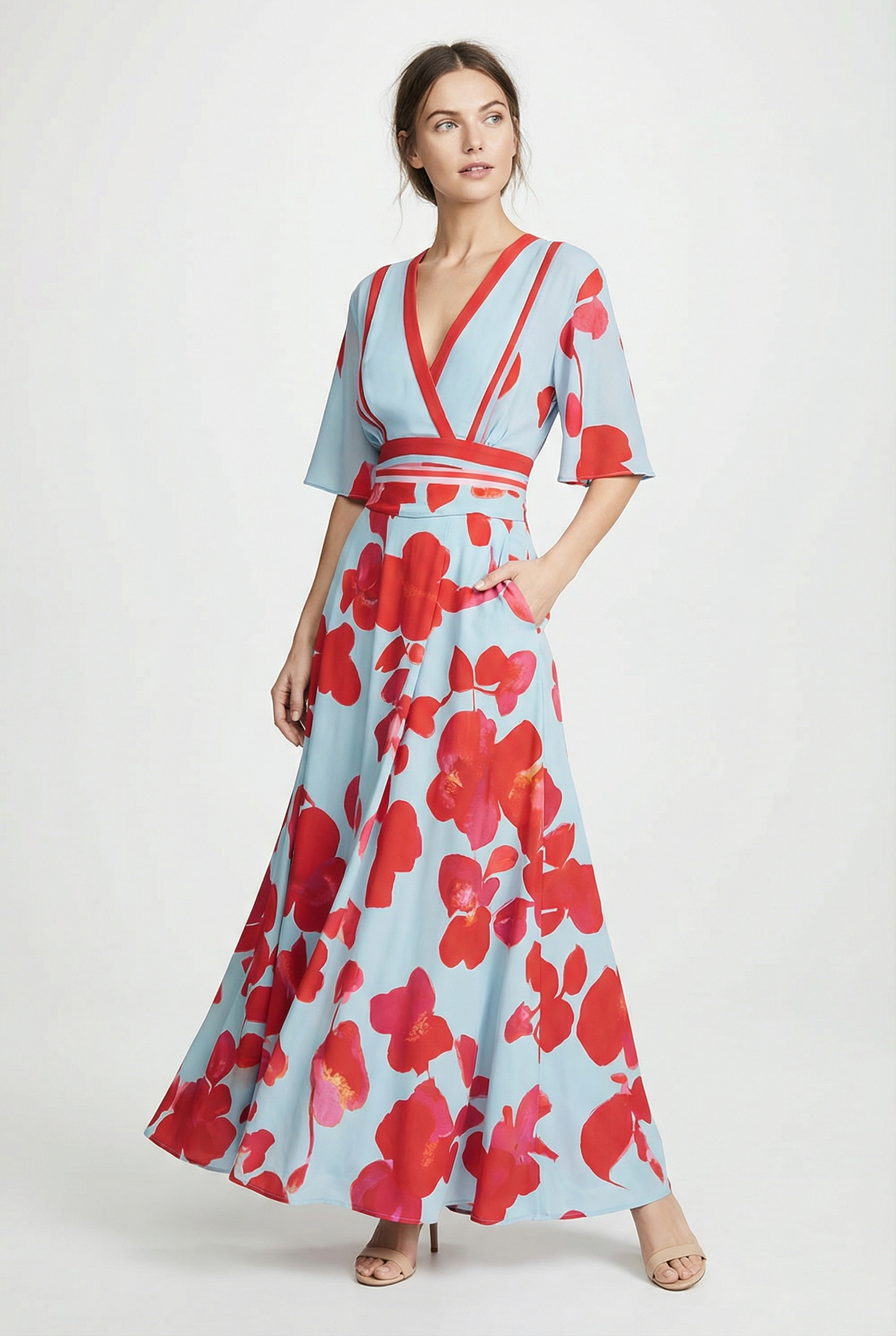 Mujer Vestido Elegante Tela Alta Calidad Mangas Sofisticadas 1