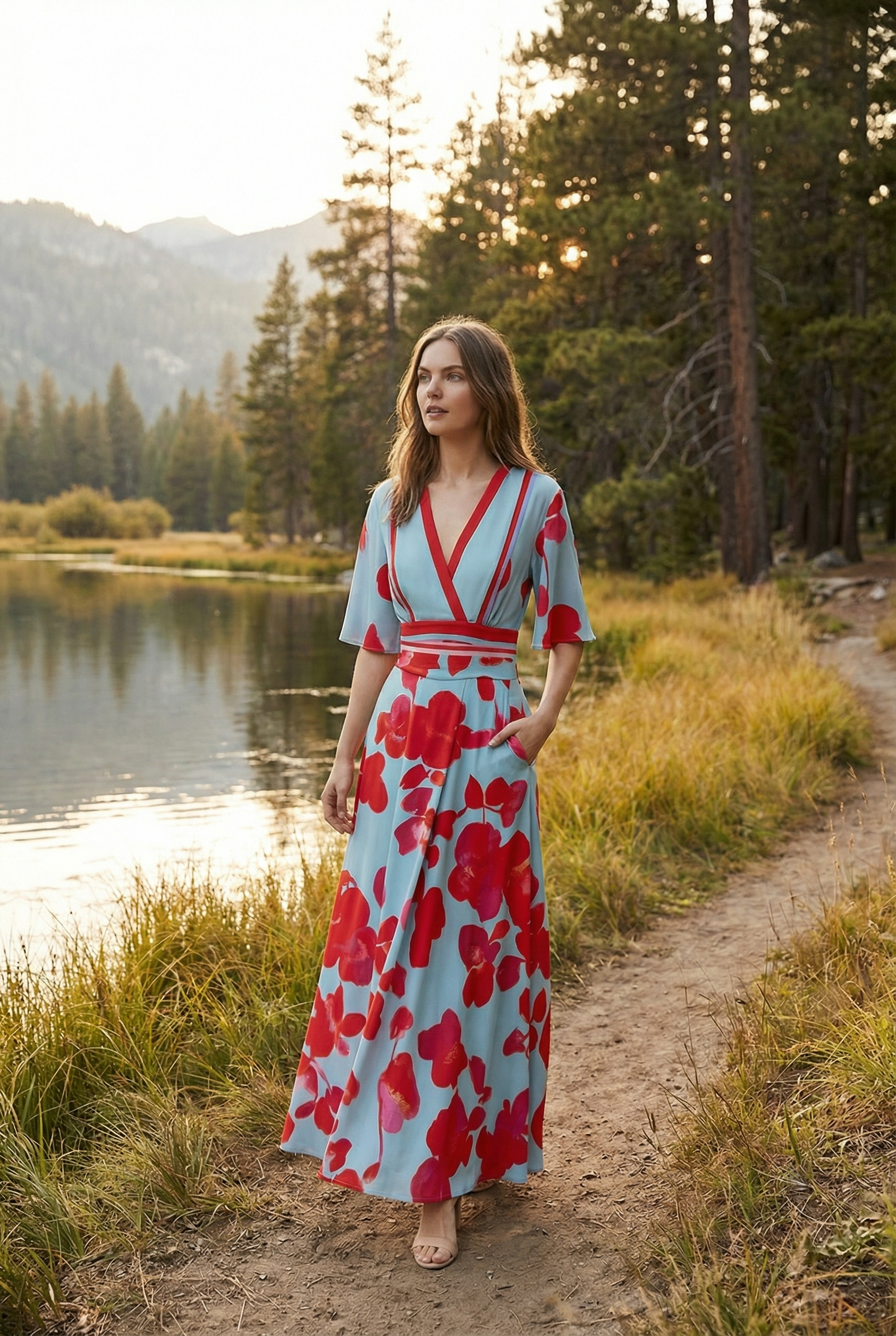 Mujer Vestido Elegante Tela Alta Calidad Mangas Sofisticadas 3
