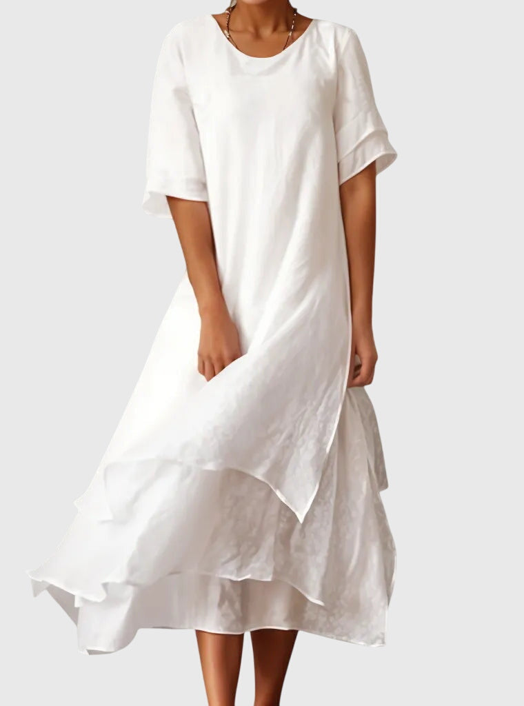 Mujer Vestido Elegante Tela Fluida Escote Abierto Corte Fluido Para Ocasiones Especiales 1