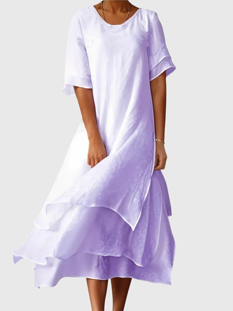 Mujer Vestido Elegante Tela Fluida Escote Abierto Corte Fluido Para Ocasiones Especiales 4