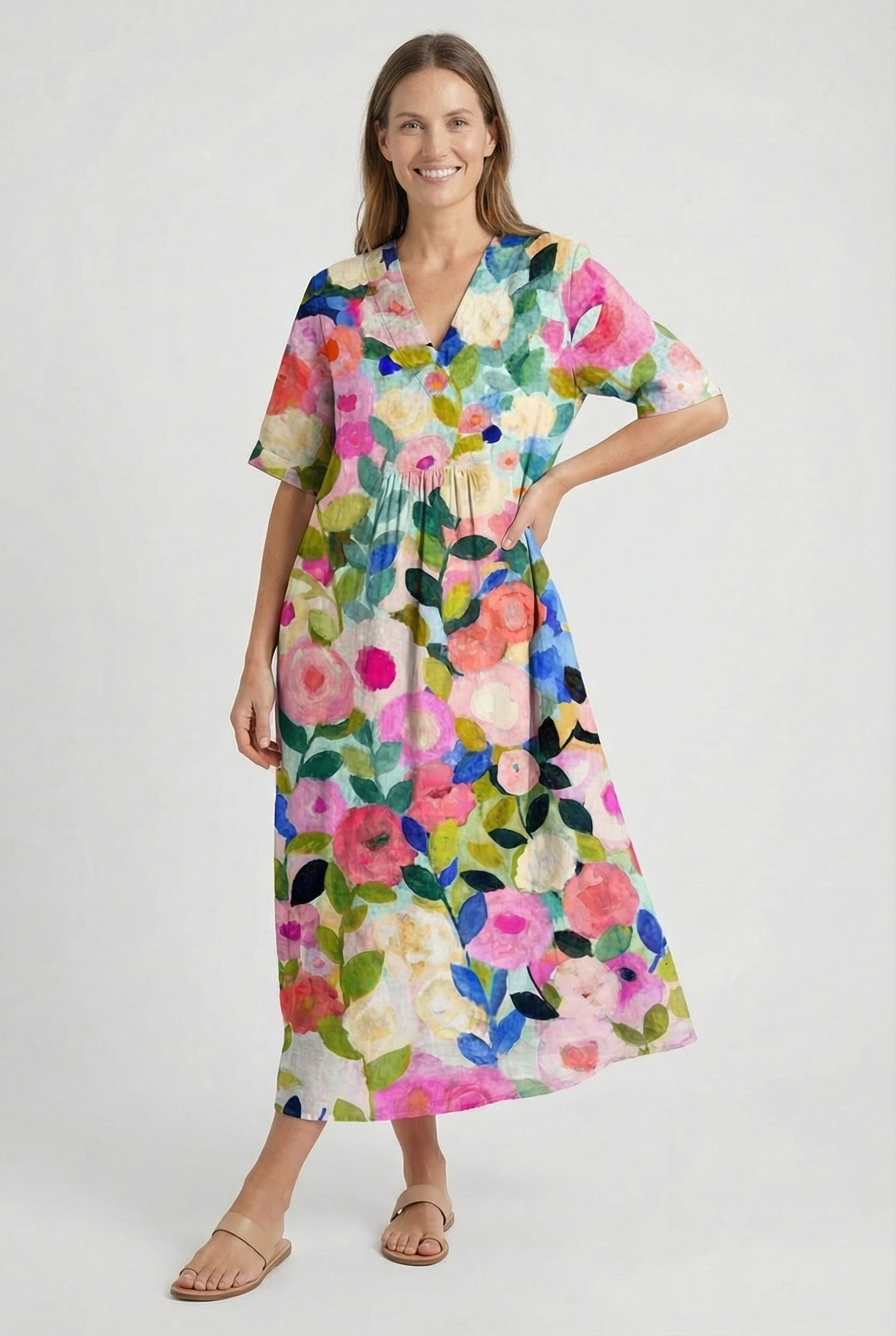 Mujer Vestido Floral Ligero Transpirable Casual Ocasiones Especiales 0
