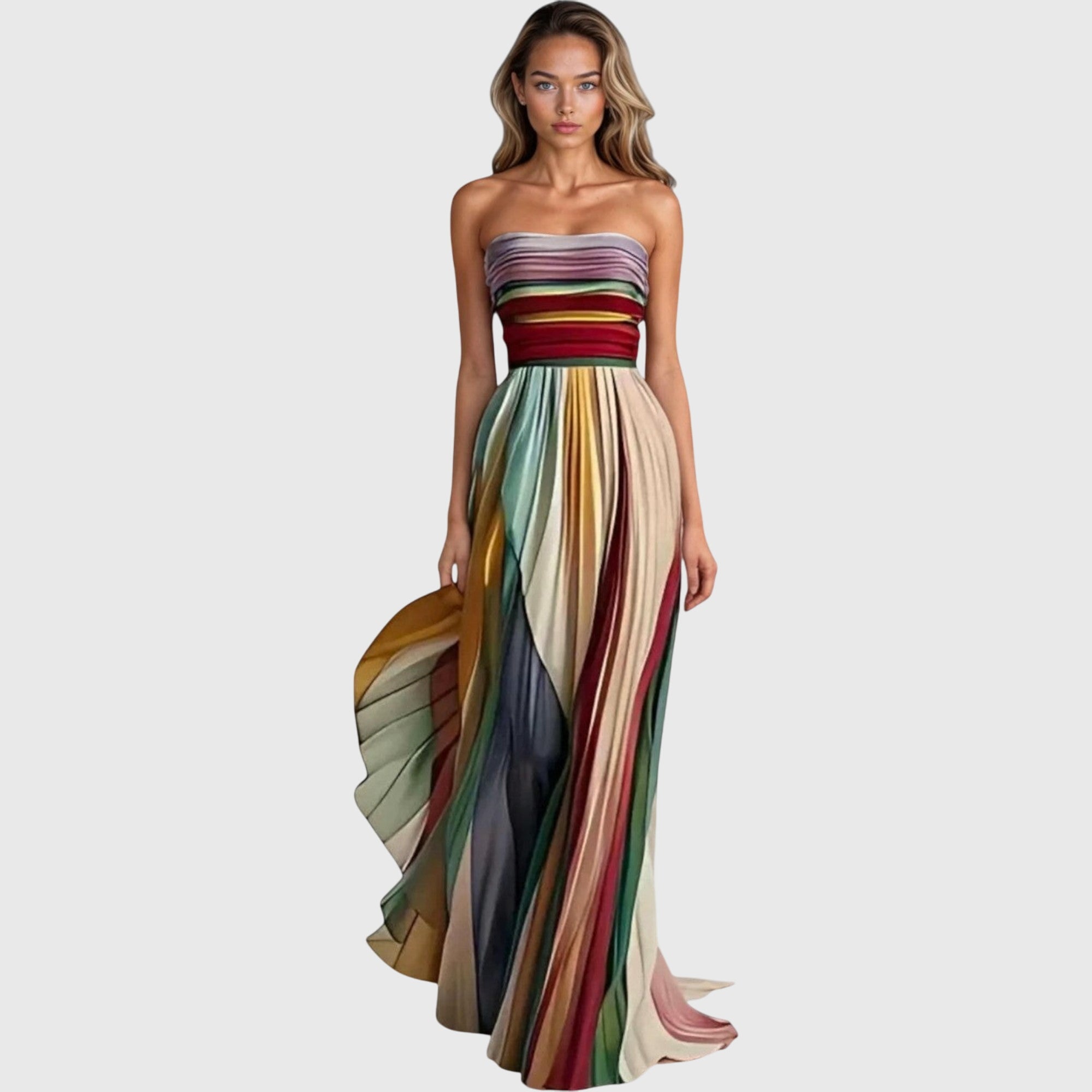 Mujer Vestido Largo Tela Premium Con Corte Elegante Para Verano 0