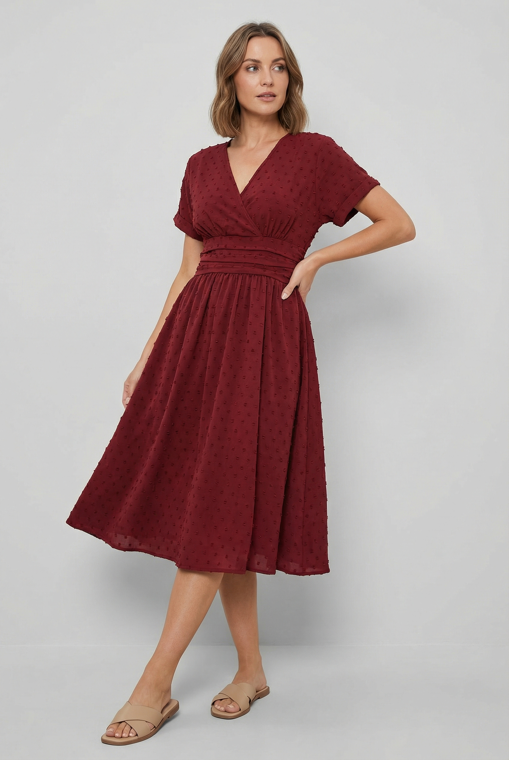 Mujer Vestido Midi Poliéster Sin Mangas Cuello en V Casual 7