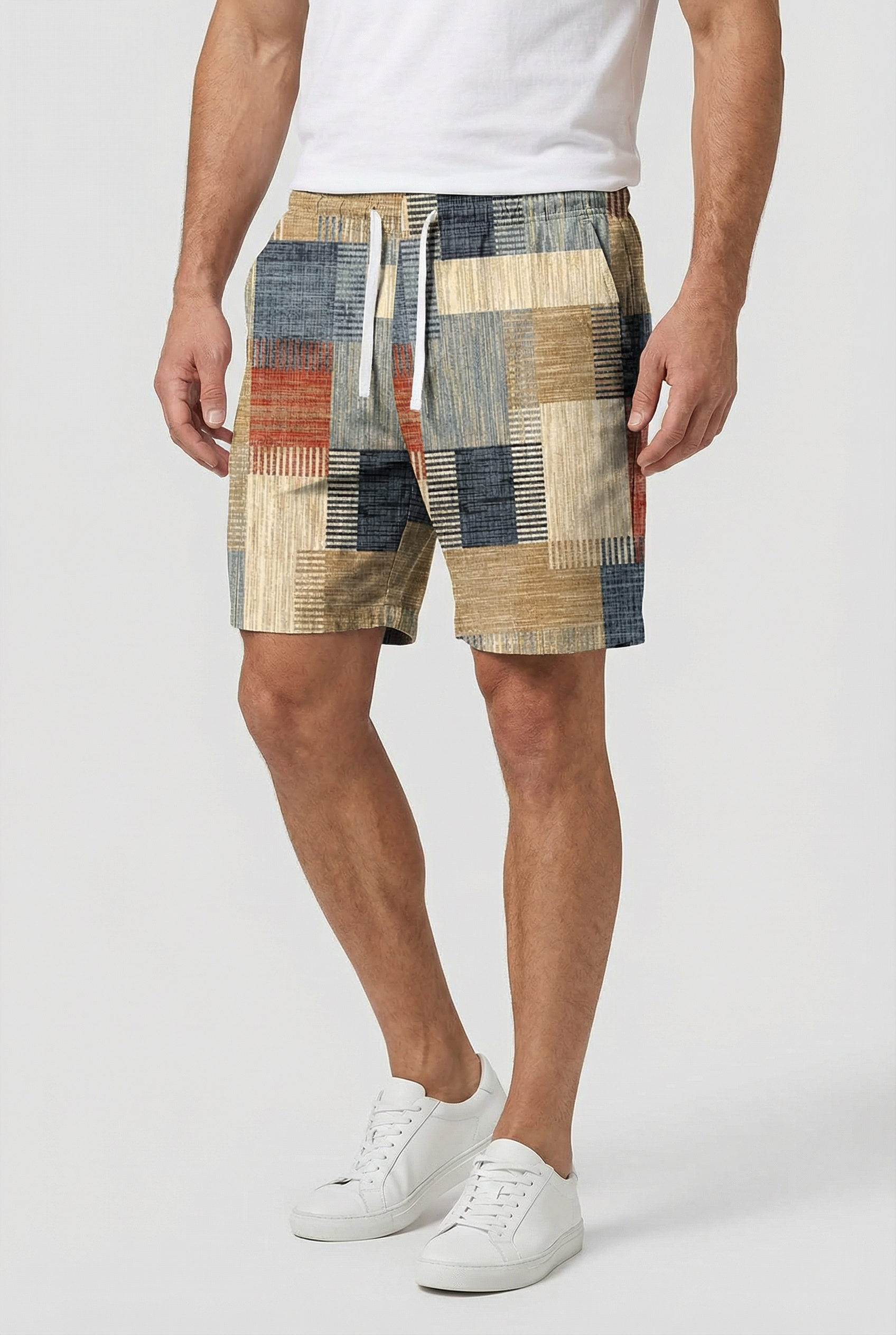 Pantalones Cortos Hombre Poliéster A Cuadros Cintura Elástica Actividades Acuáticas 0