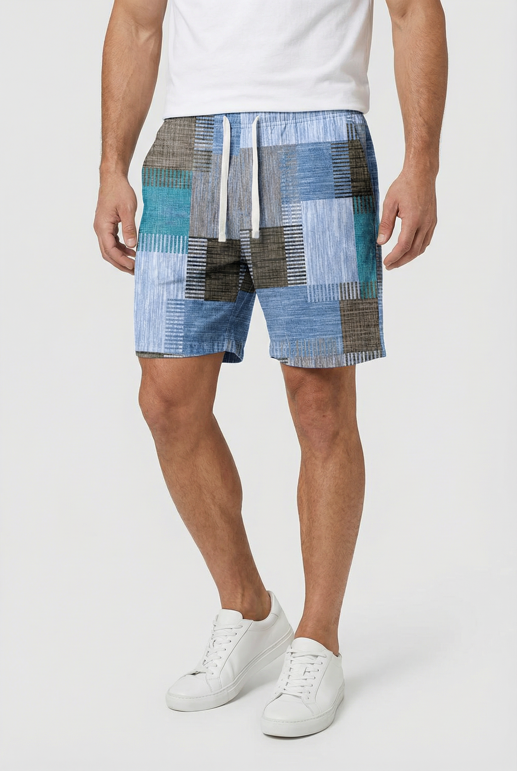 Pantalones Cortos Hombre Poliéster A Cuadros Cintura Elástica Actividades Acuáticas 5