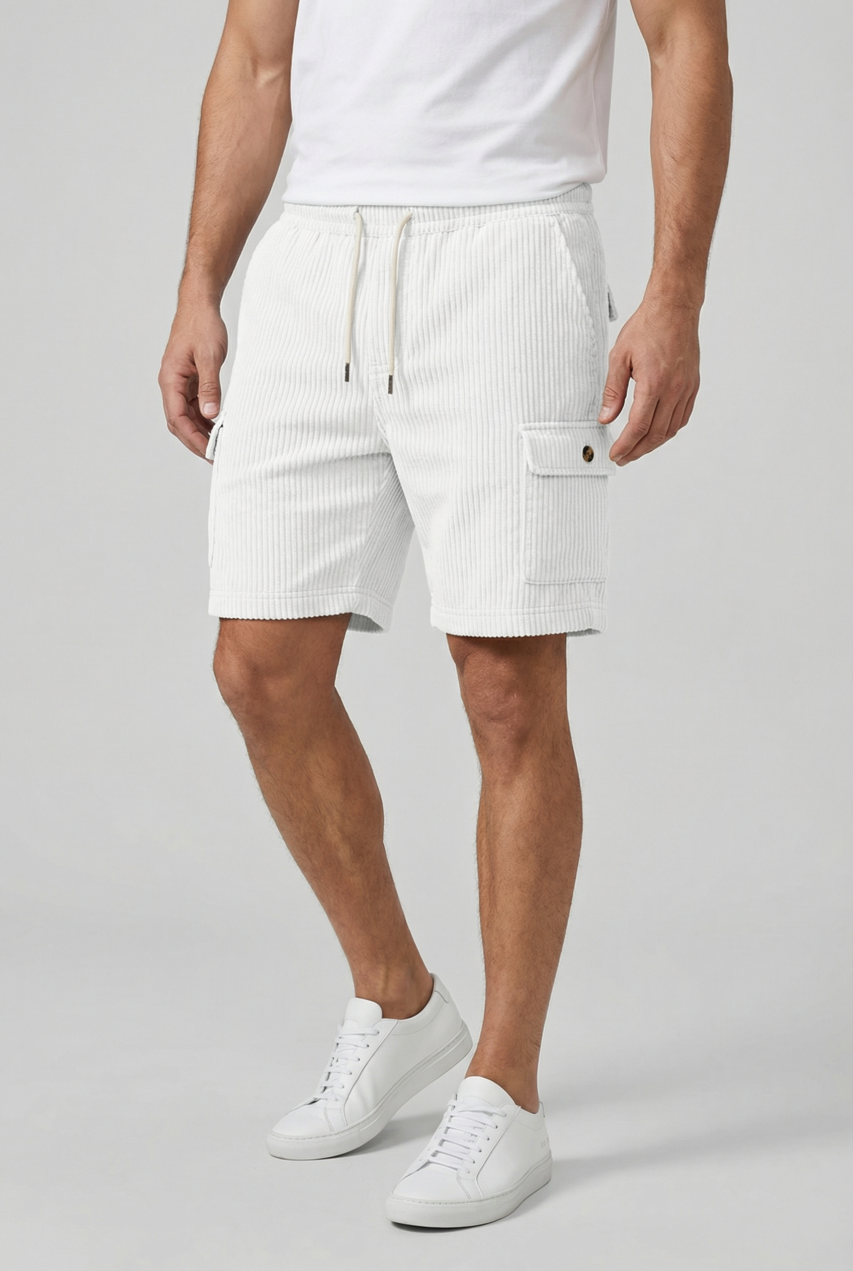 Pantalones Cortos Hombre Poliéster Casual Con Detalles Funcionales 4