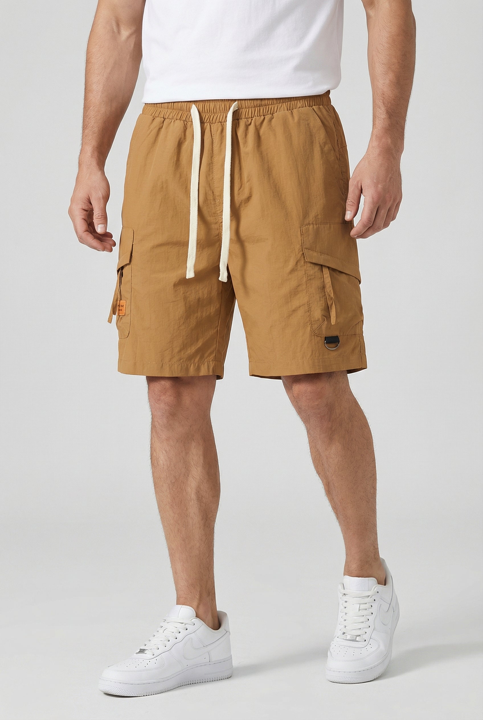 Pantalones Cortos Hombre Tejido Ligero Con Cintura Elástica Para Uso Casual 0