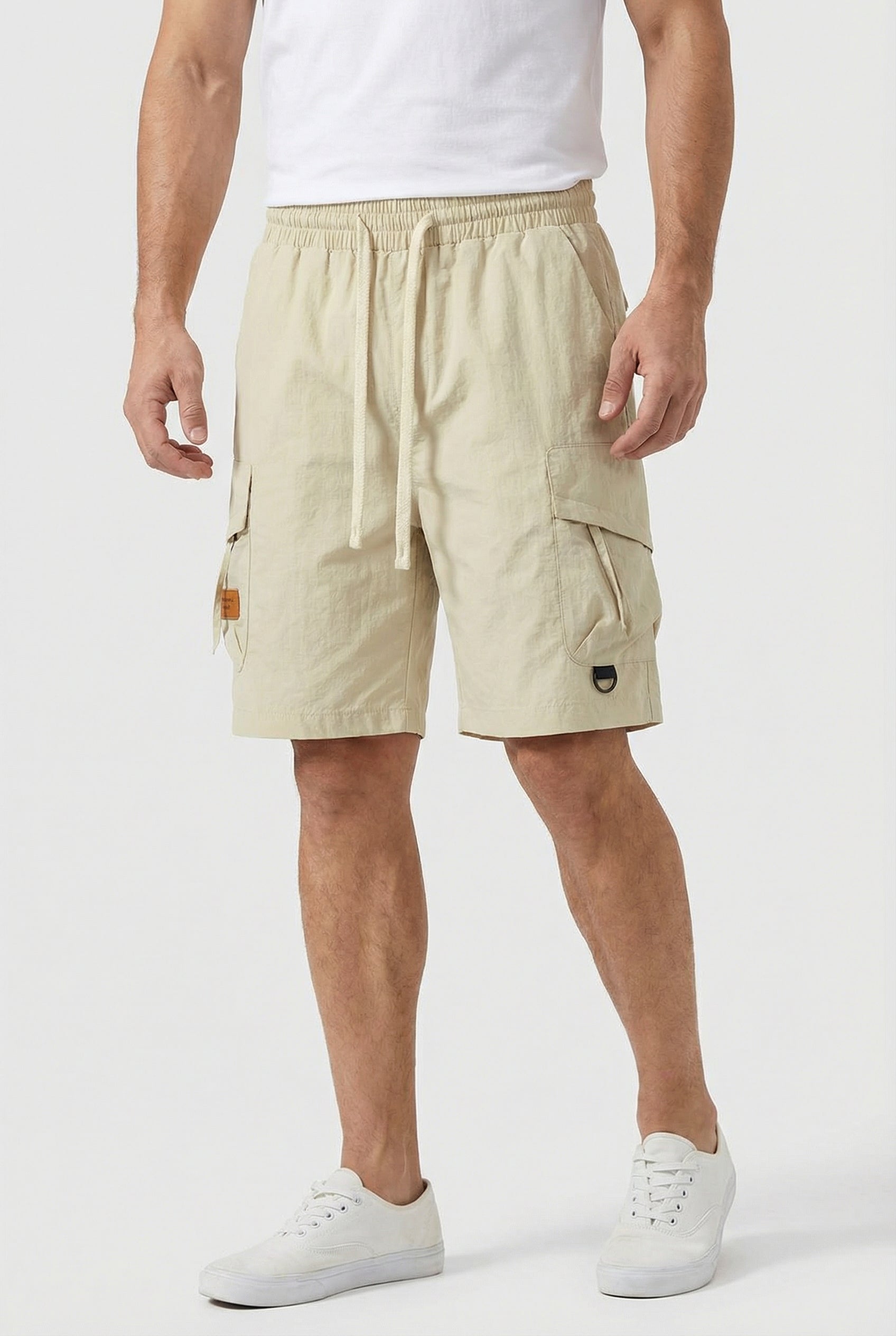 Pantalones Cortos Hombre Tejido Ligero Con Cintura Elástica Para Uso Casual 4
