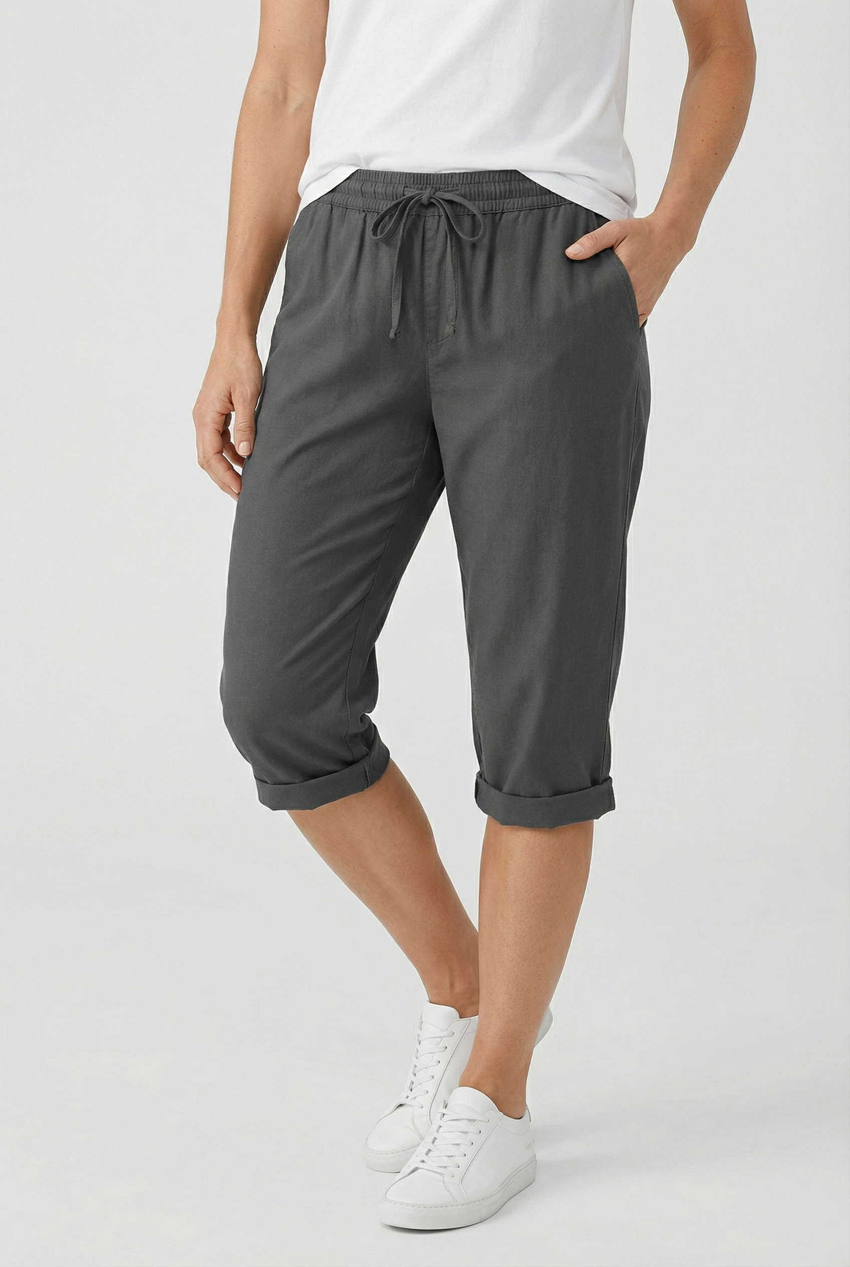 Pantalones Cortos Mujer Poliéster Transpirable con Bolsillos para Verano 10