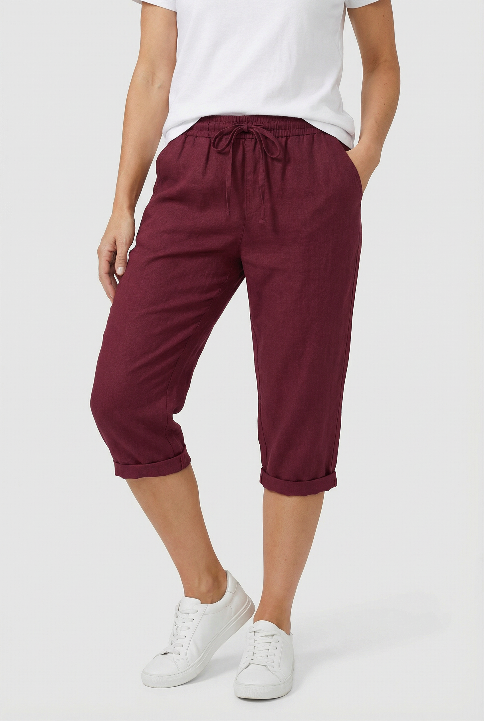 Pantalones Cortos Mujer Poliéster Transpirable con Bolsillos para Verano 7