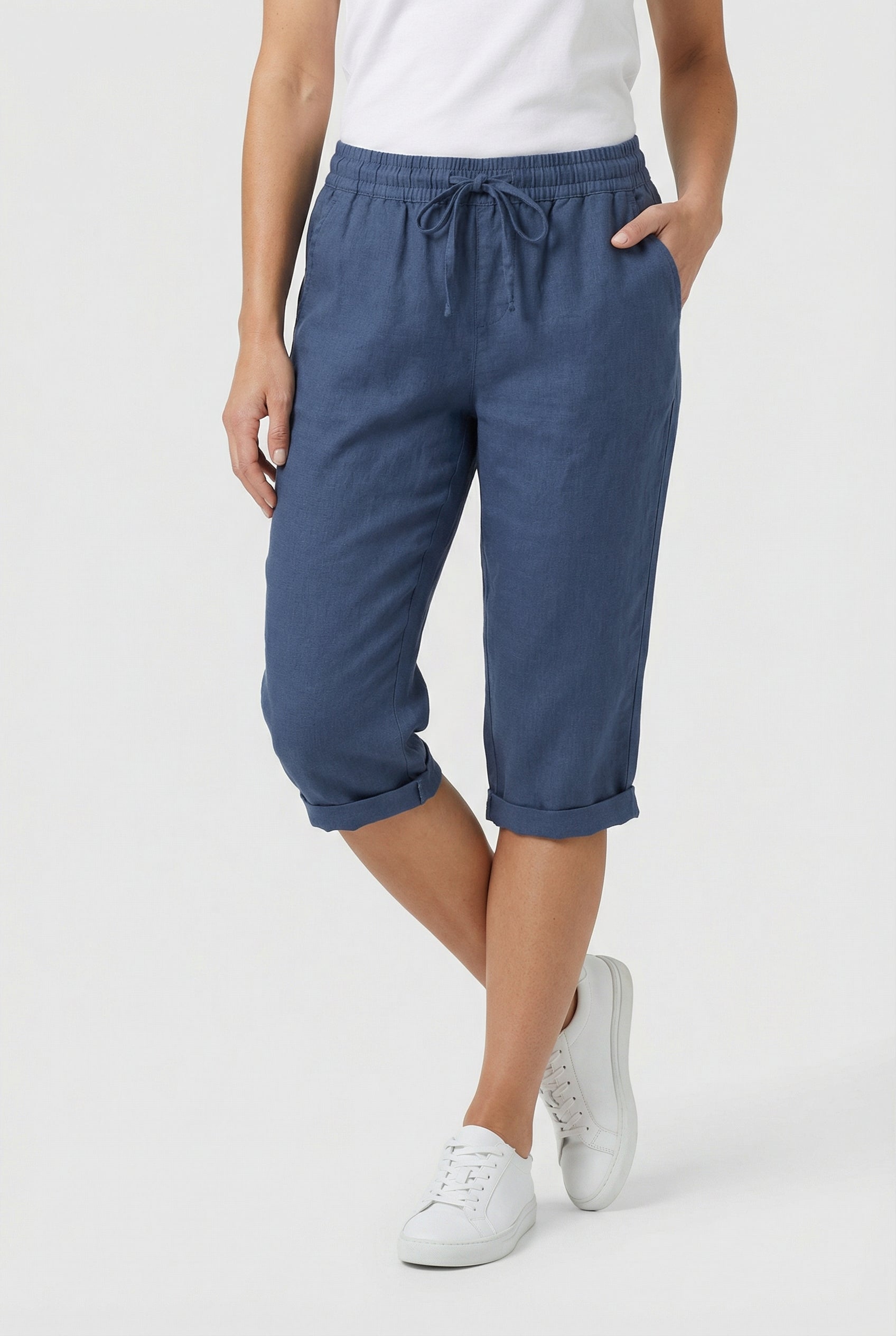 Pantalones Cortos Mujer Poliéster Transpirable con Bolsillos para Verano 8