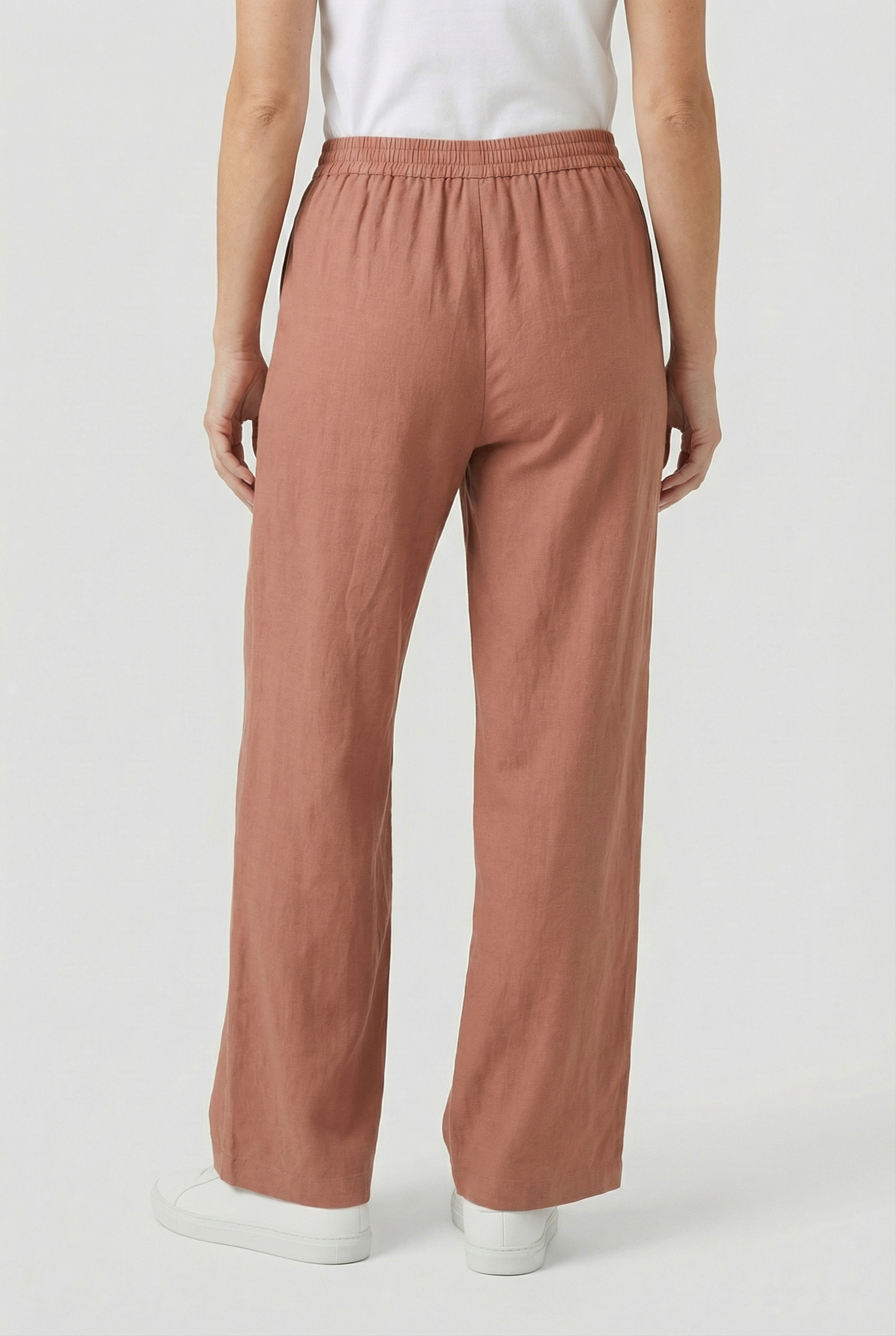 Pantalones De Mujer Palazzo Mezcla De Poliéster Cintura Alta Ajuste Cómodo 2