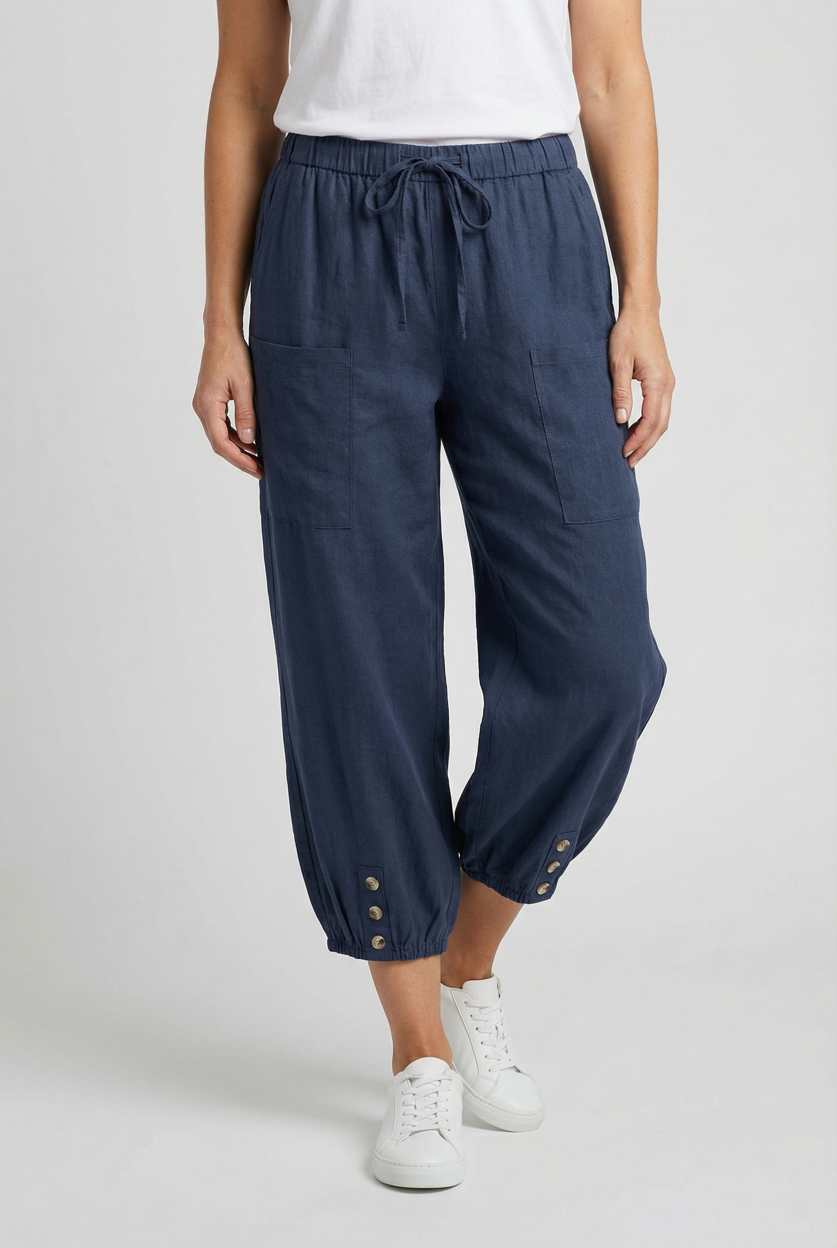 Pantalones Mujer Algodón Elástico Cintura Alta Ajuste Favorable Casual/Formal 0