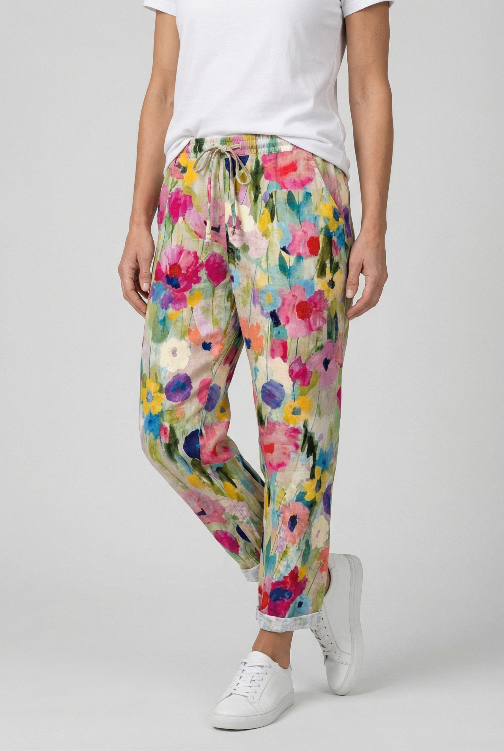 Pantalones Mujer Deportivos Algodón Cintura Elástica Ajustable Casual Coloridos 0