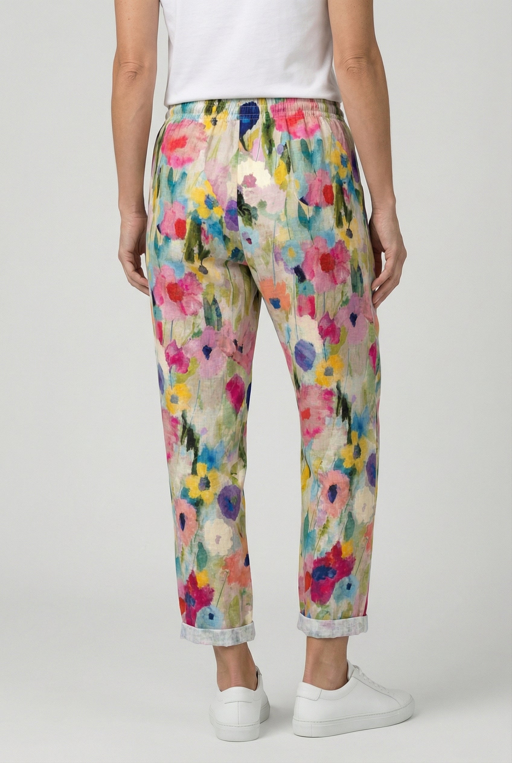 Pantalones Mujer Deportivos Algodón Cintura Elástica Ajustable Casual Coloridos 3