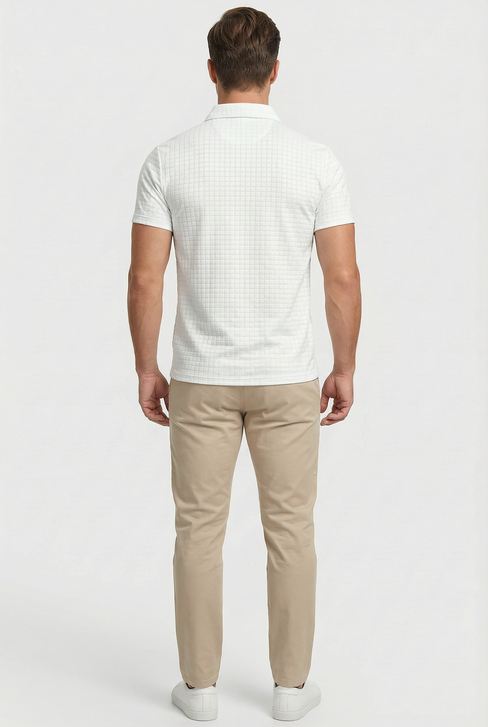 Polo De Hombre Slim De Algodón Con Cuello Clásico Y Manga Corta Casual 3