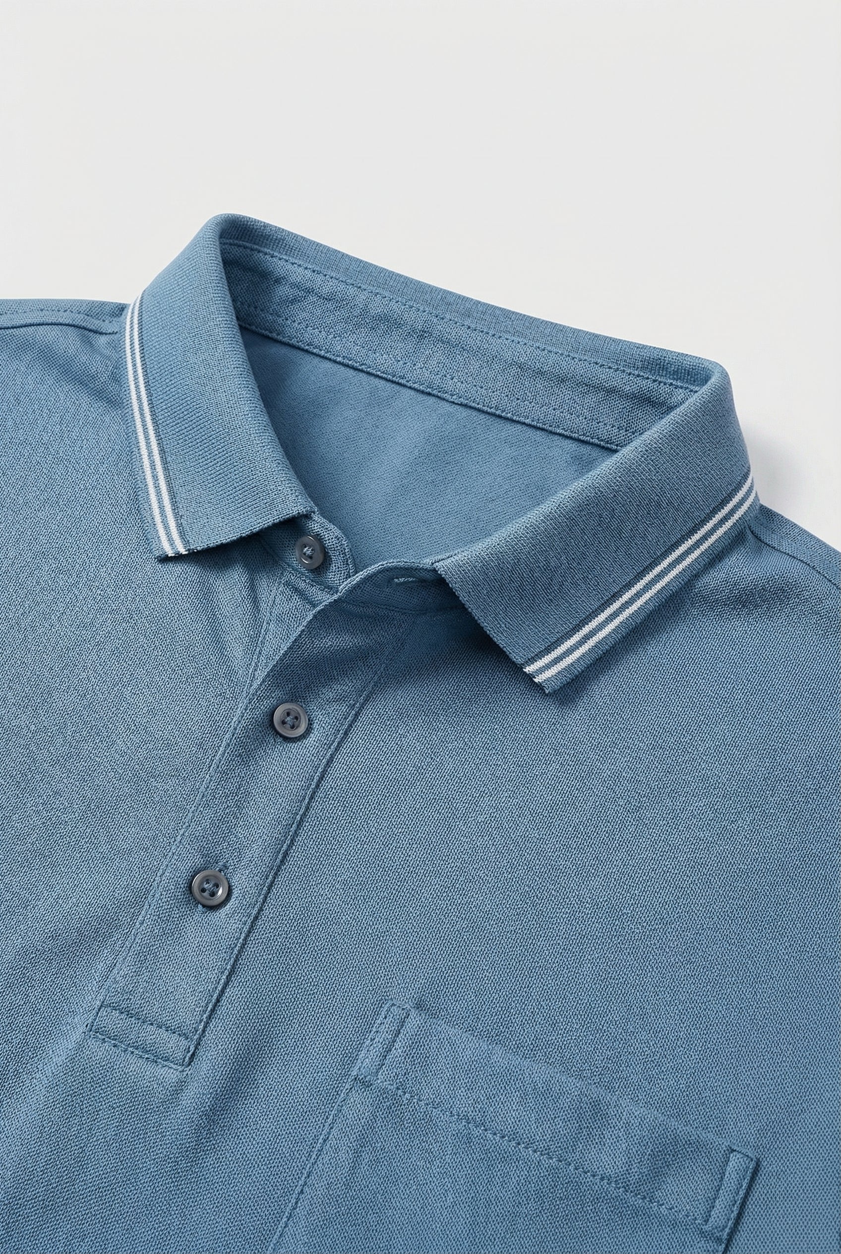 Polo Hombre Mezcla de Algodón Transpirable Ajuste Entallado con Botones 1
