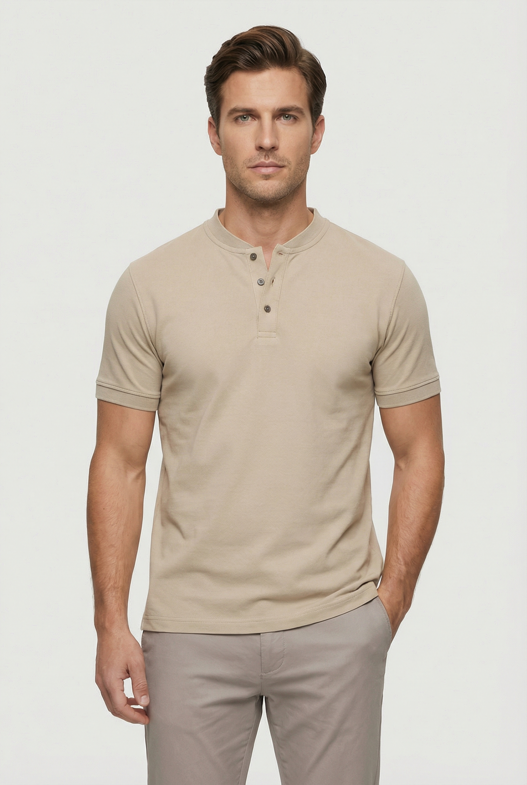 Polo Hombre Slim Fit Mezcla de Algodón Cuello Clásico Casual 8