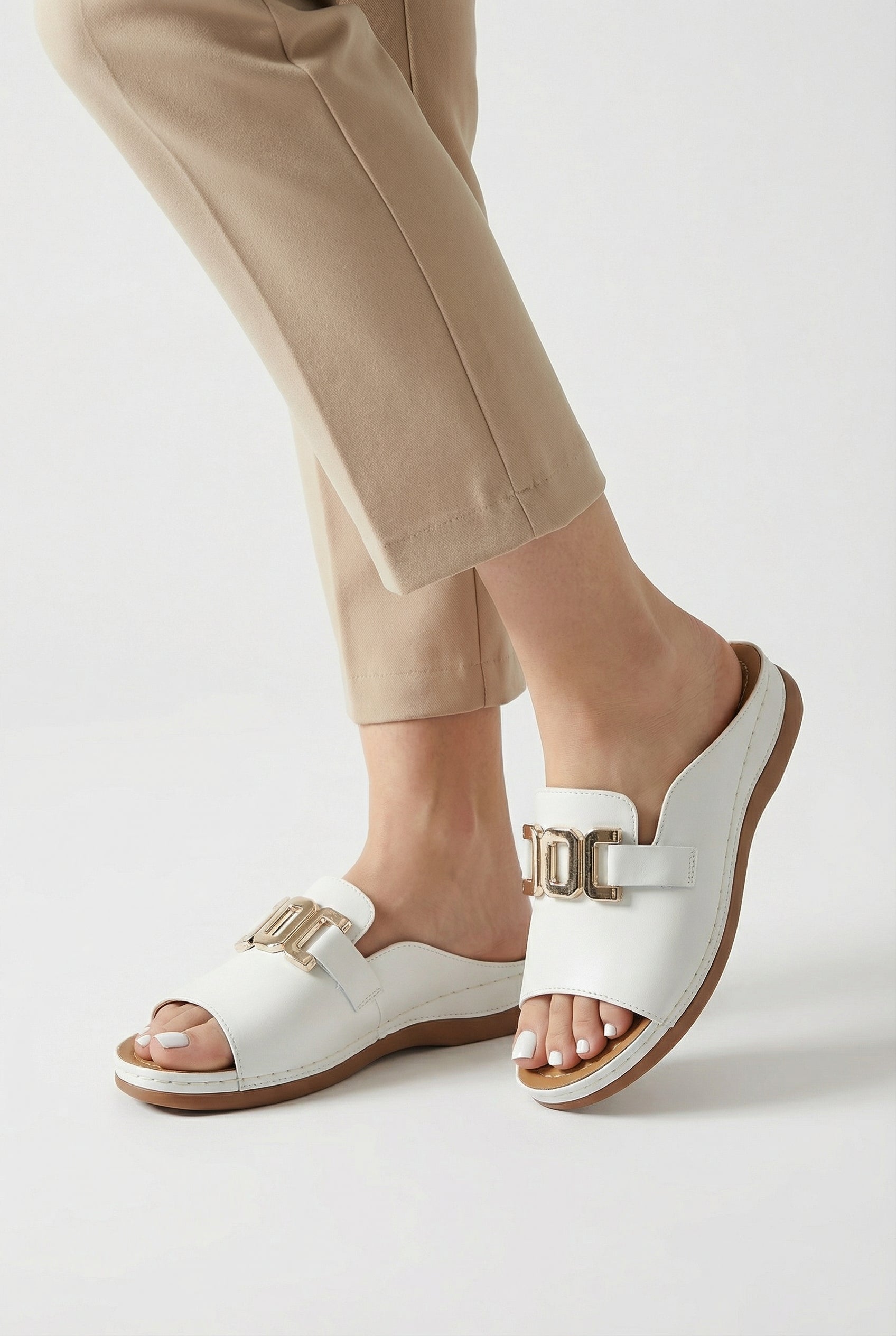 Sandalias Mujer PVC Punta Abierta Plantilla Acolchada Diseño Sin Cordones 1