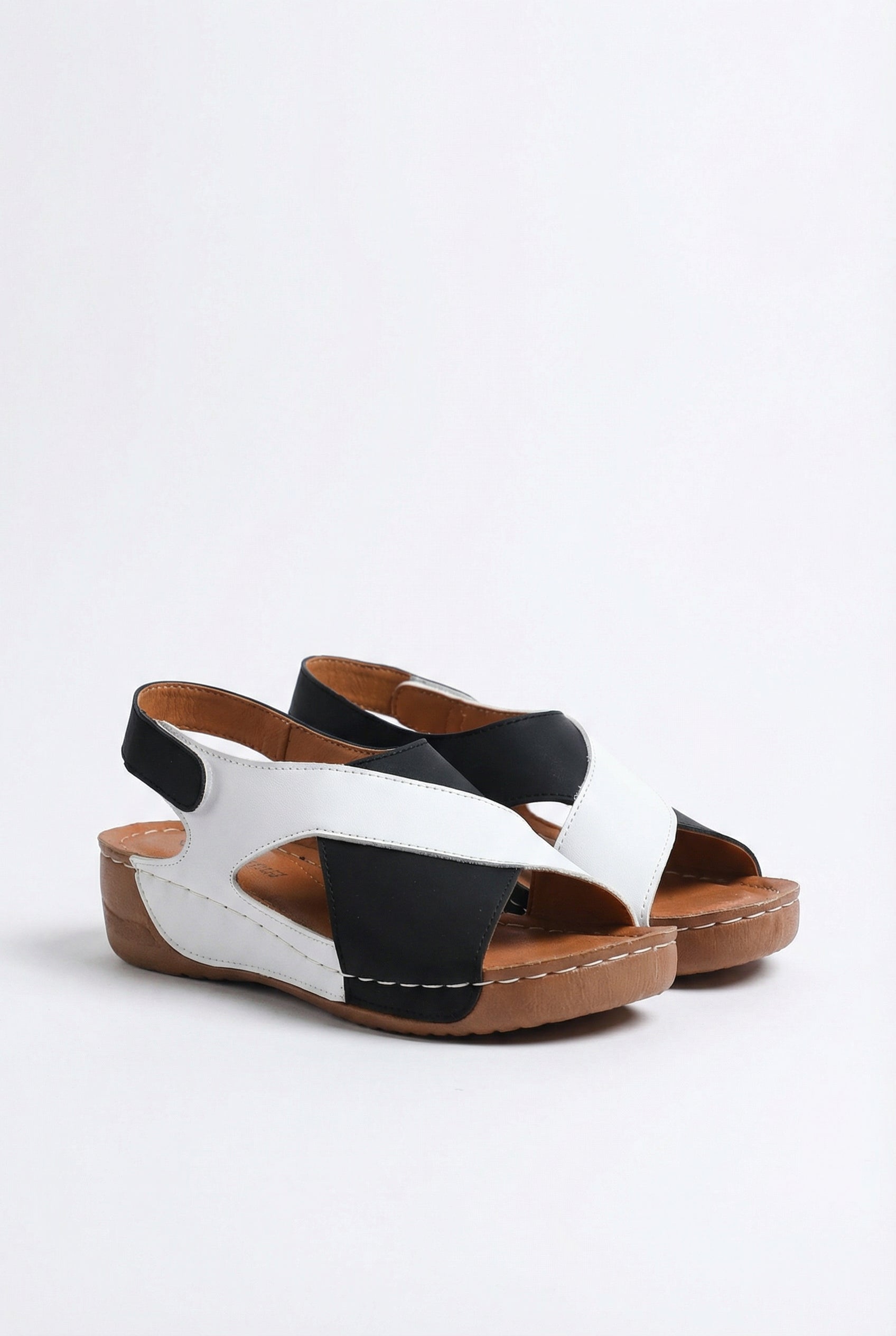 Sandalias Mujer Piel Vegana Punta Abierta Con Tira Ajustable Y Suela Absorbente 0