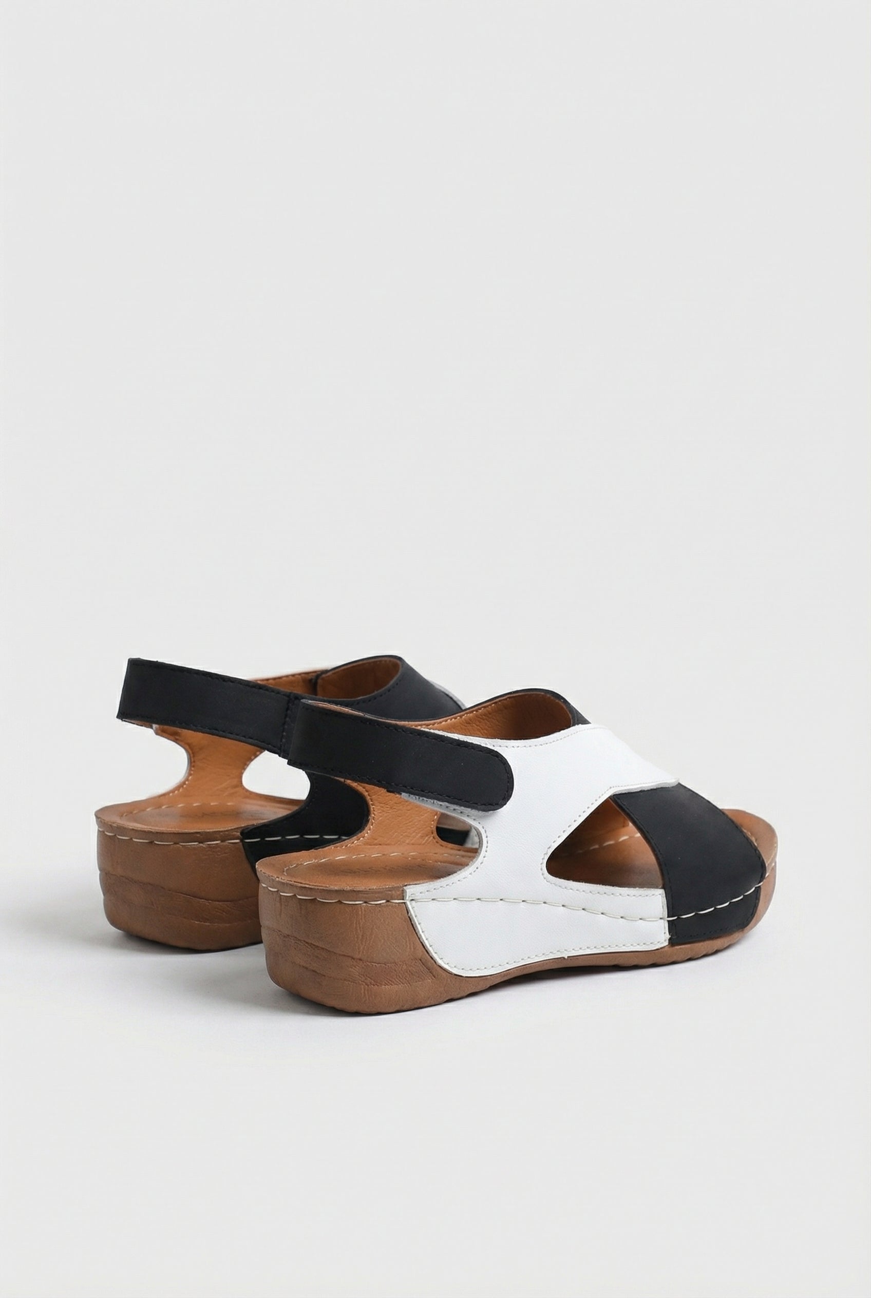 Sandalias Mujer Piel Vegana Punta Abierta Con Tira Ajustable Y Suela Absorbente 2