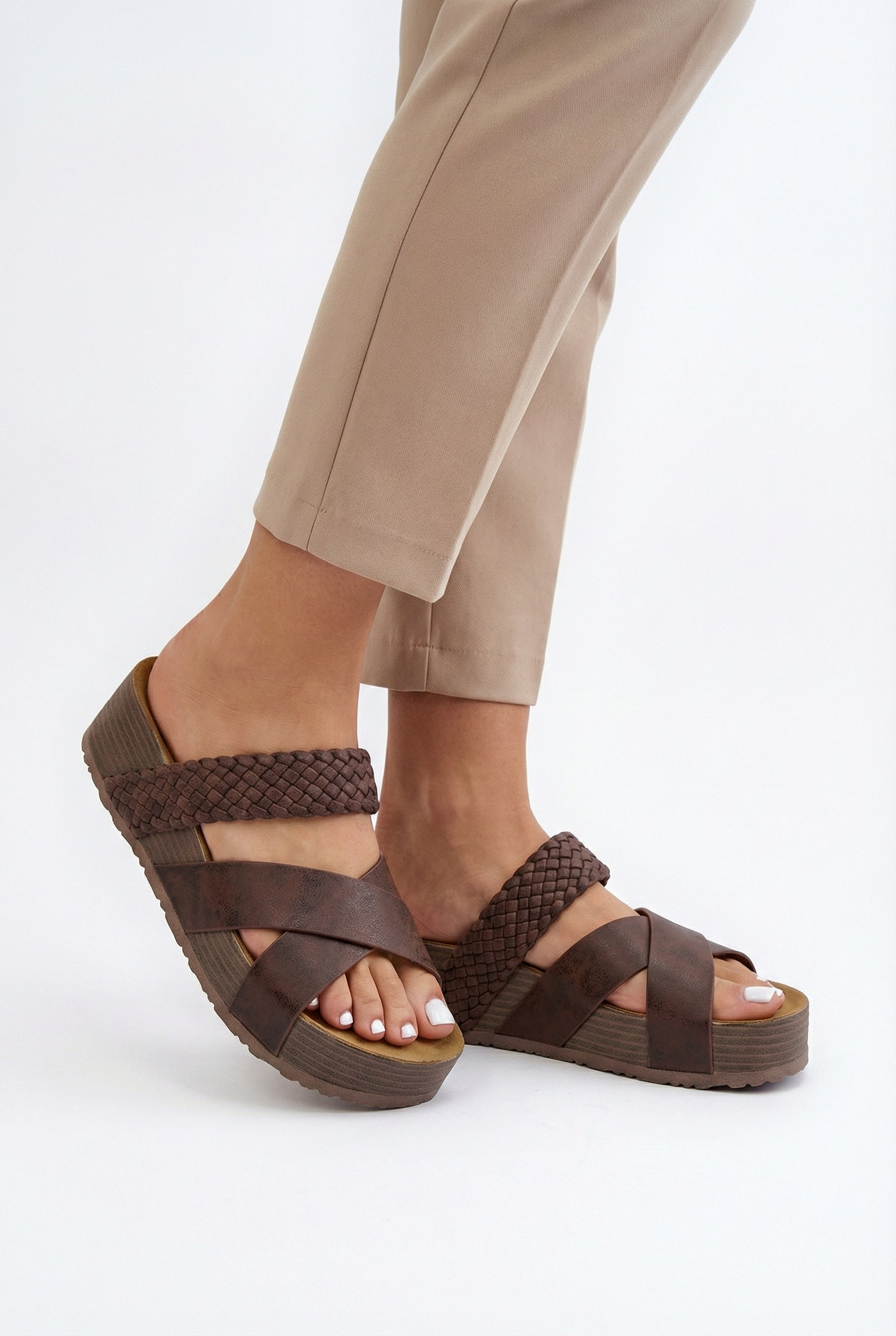 Sandalias Mujer Tela Ligera Soporte Ergonómico Punta Abierta Casual 1