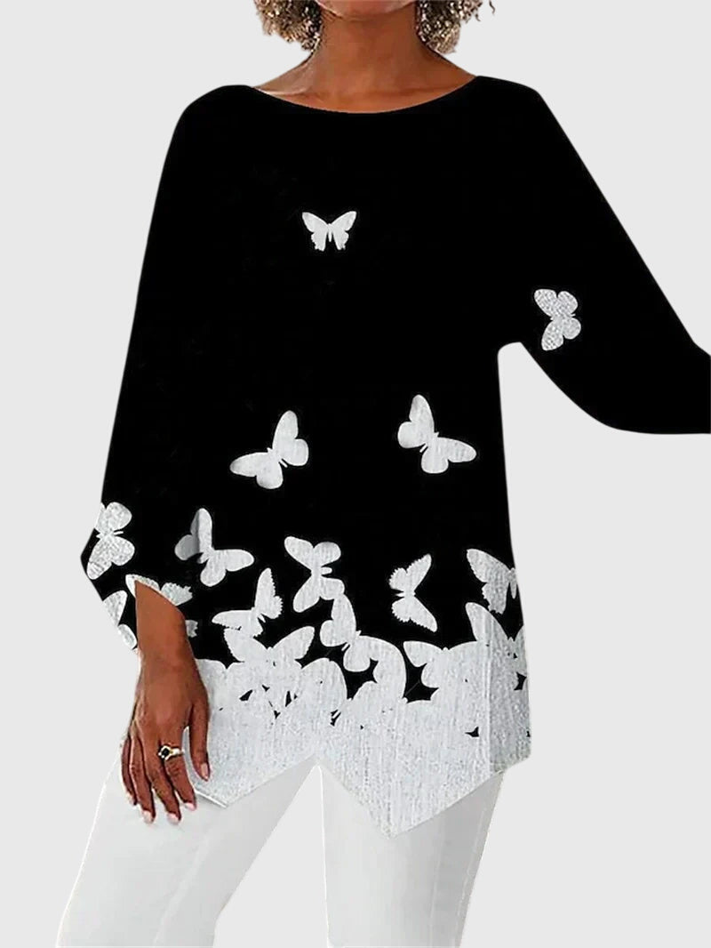 Top Mujer Camisetas Mujer Tela Ligera Cuello Redondo Diseño Estampado 4