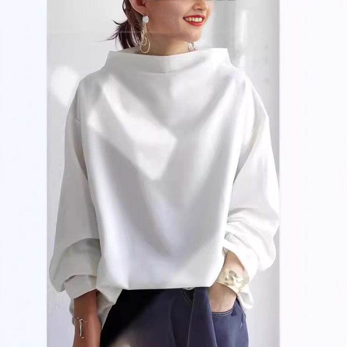 Top Mujer Cuello Alto de Silueta Relajada, Ideal para Ocasiones Informales y Elegantes 3